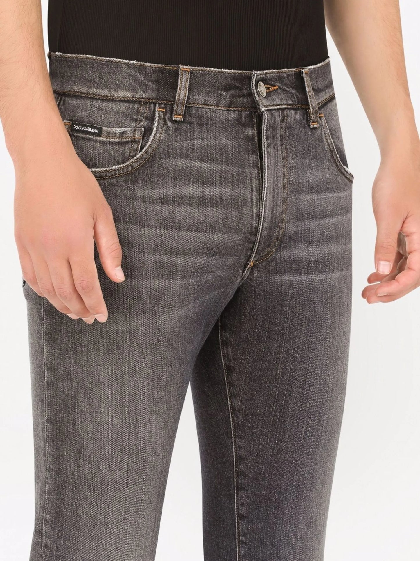 low-rise slim-cut jeans