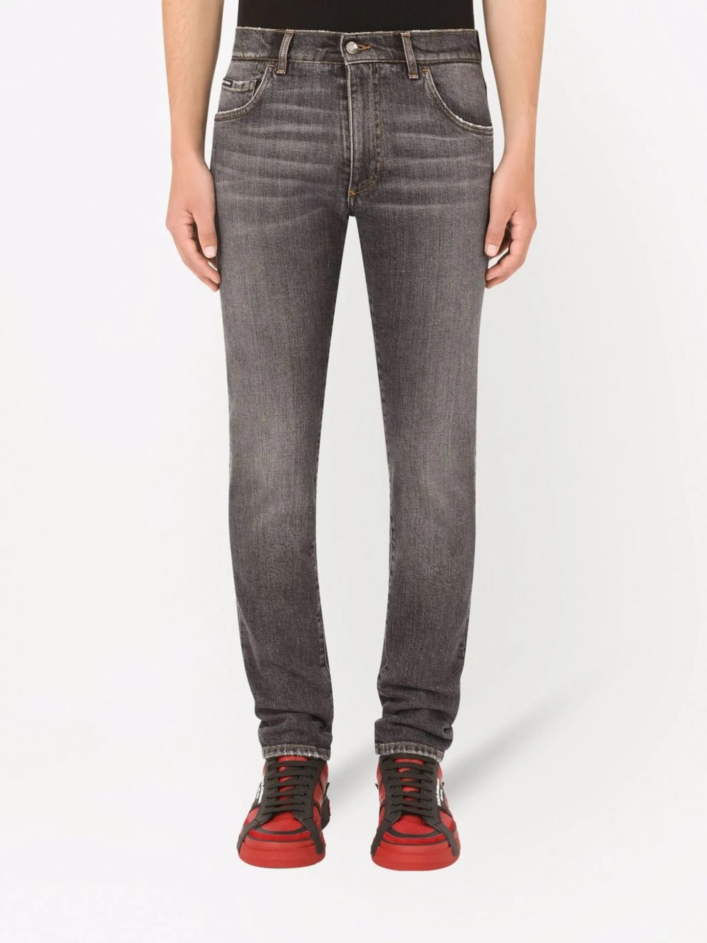 low-rise slim-cut jeans