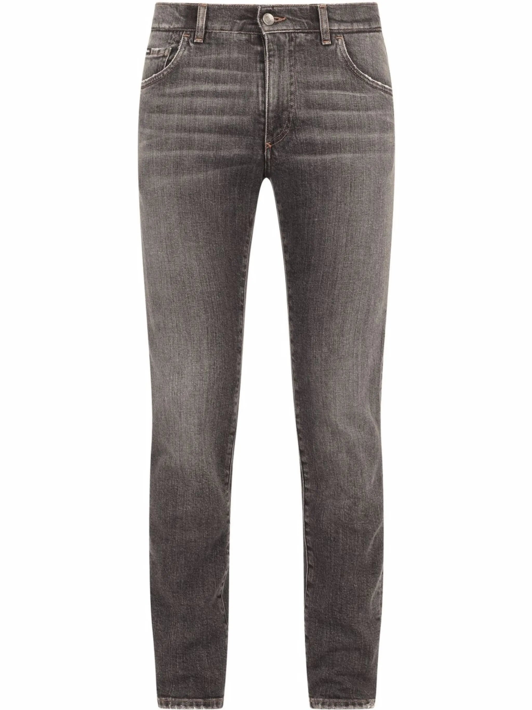low-rise slim-cut jeans