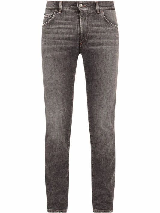 low-rise slim-cut jeans