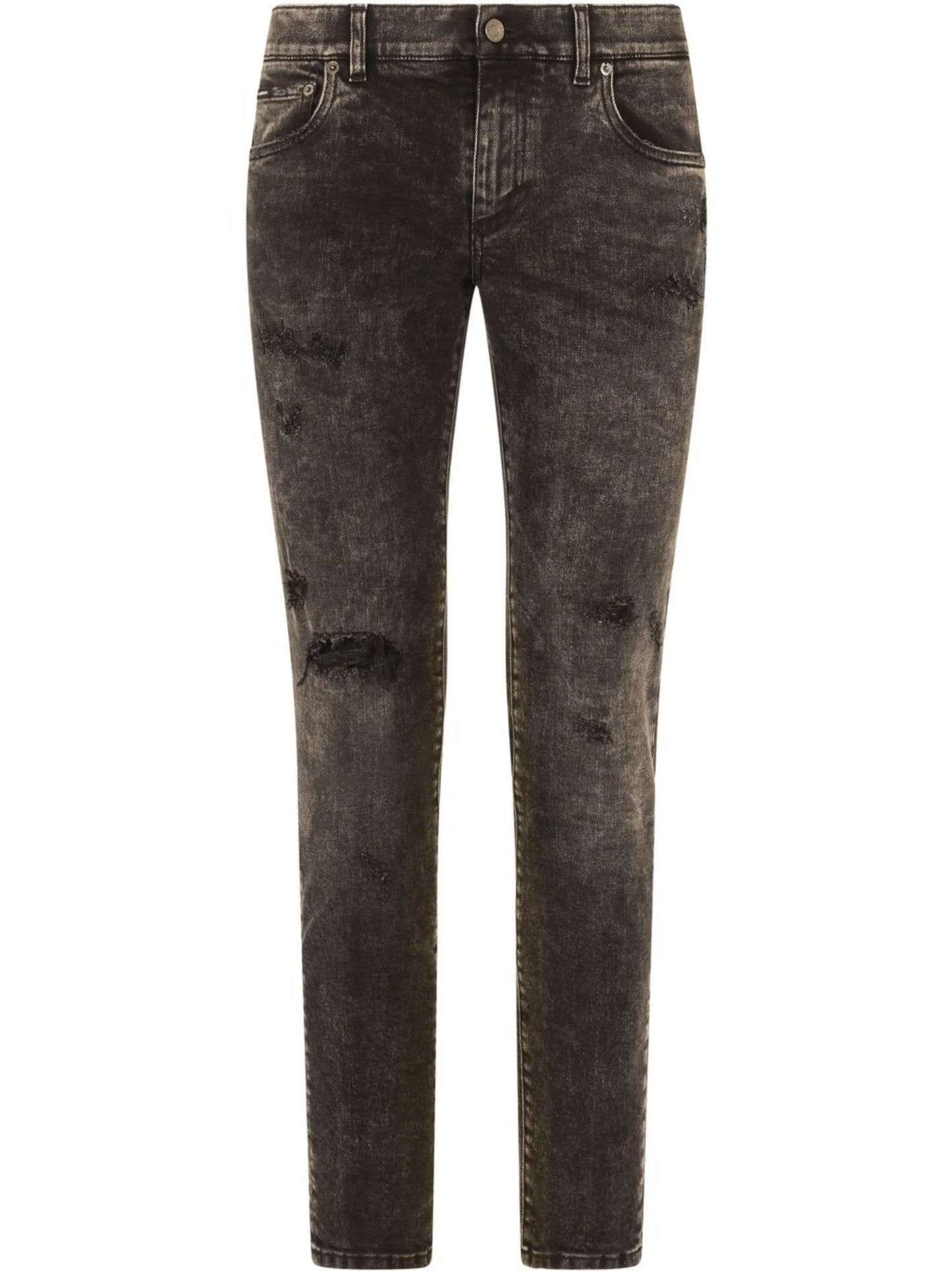 distressed-effect slim-cut jeans