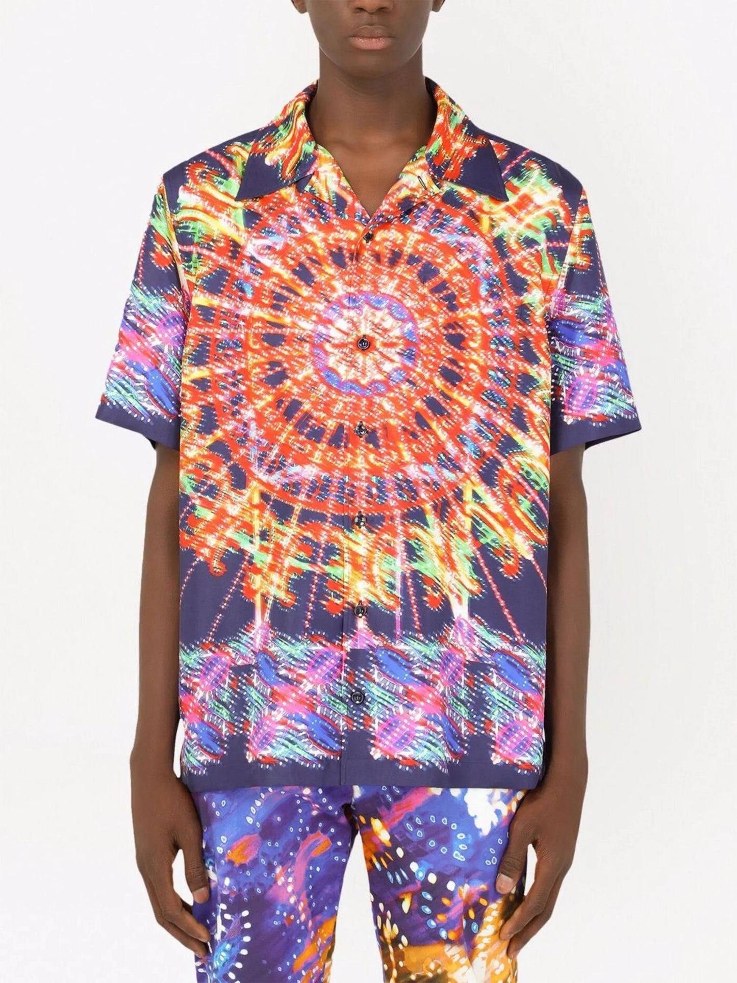 kaleidoscope print short-sleeve shirt