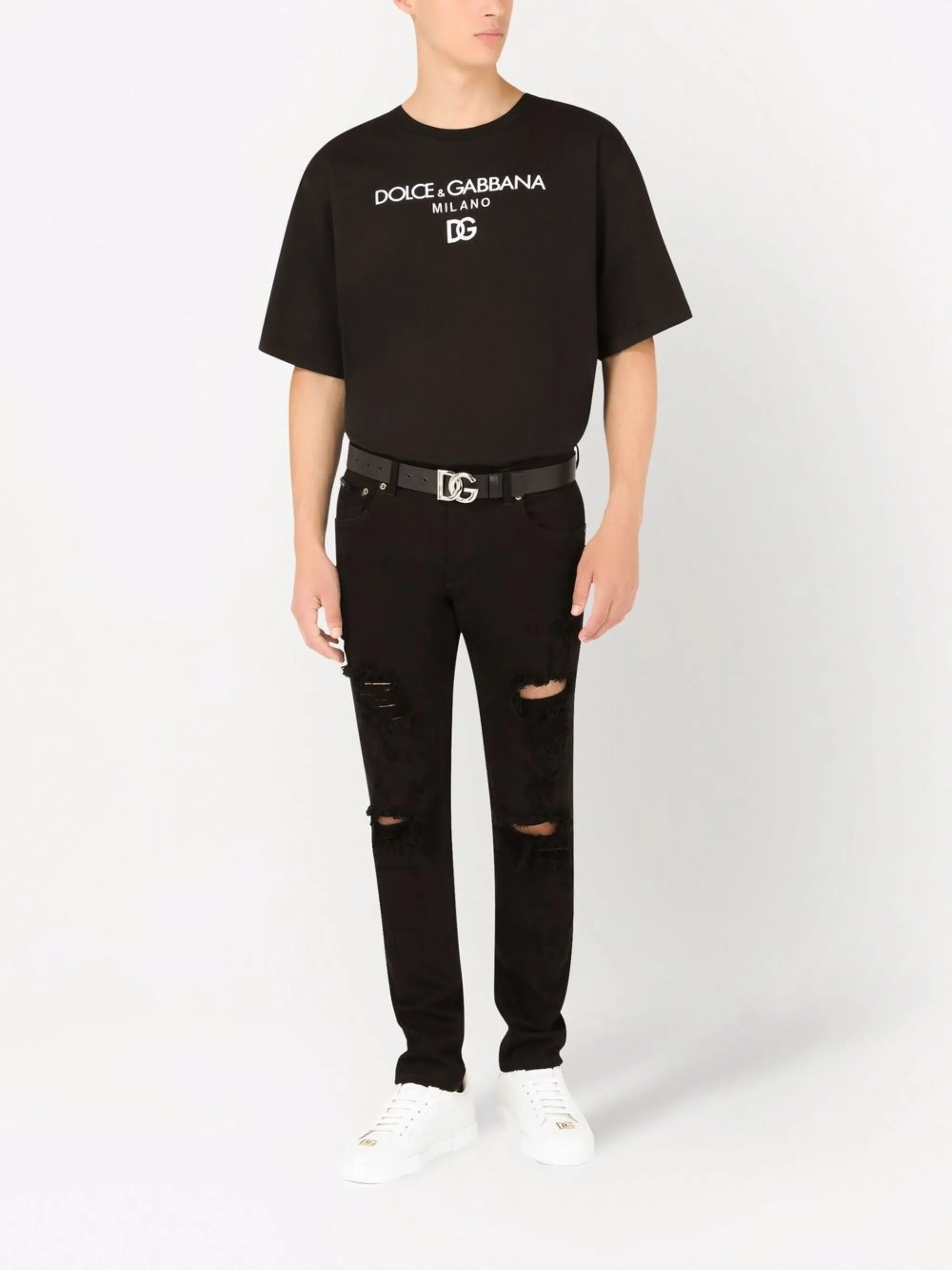 logo-embroidered cotton T-shirt
