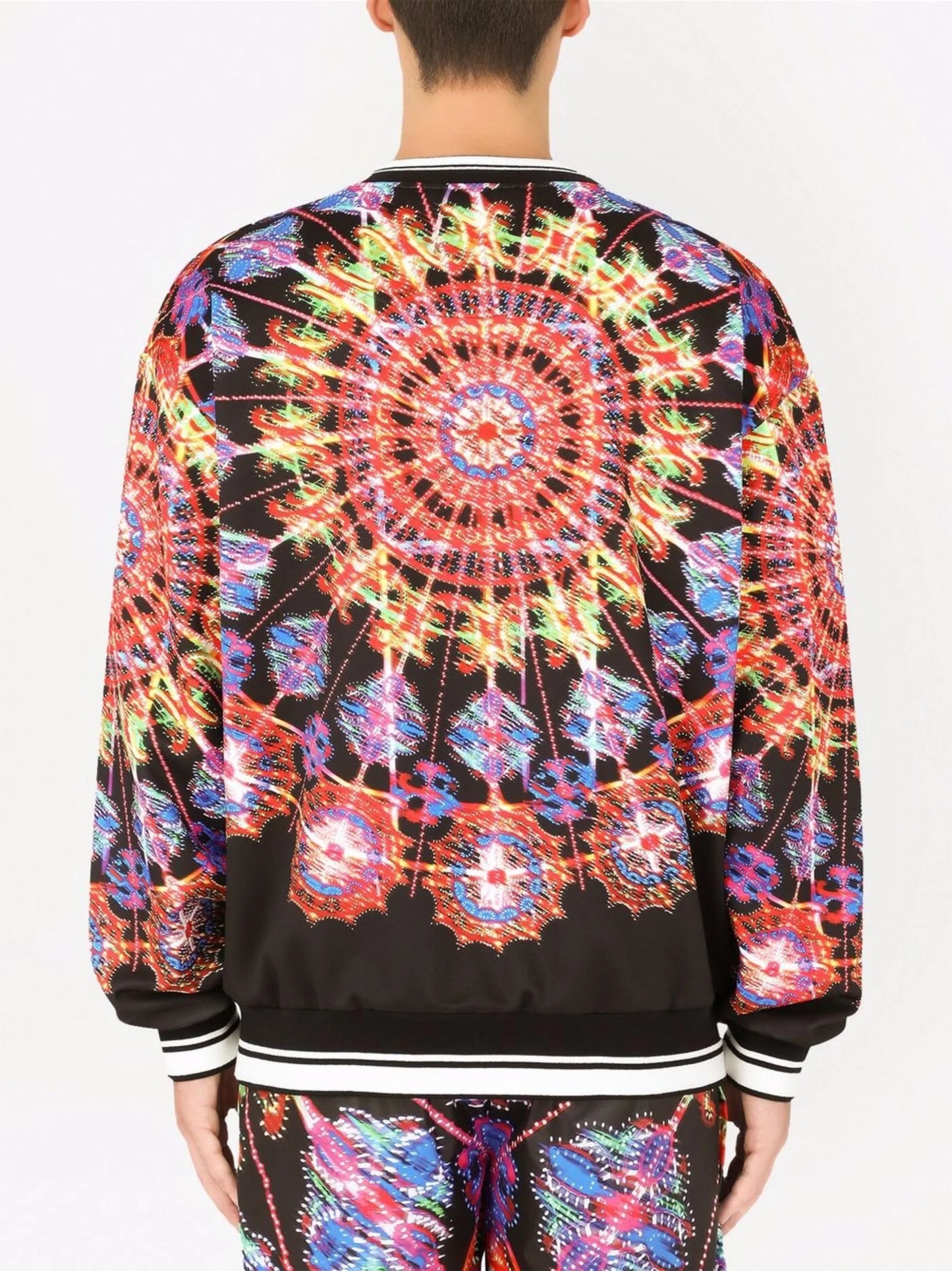 Illumination-print technical jersey sweatshirt
