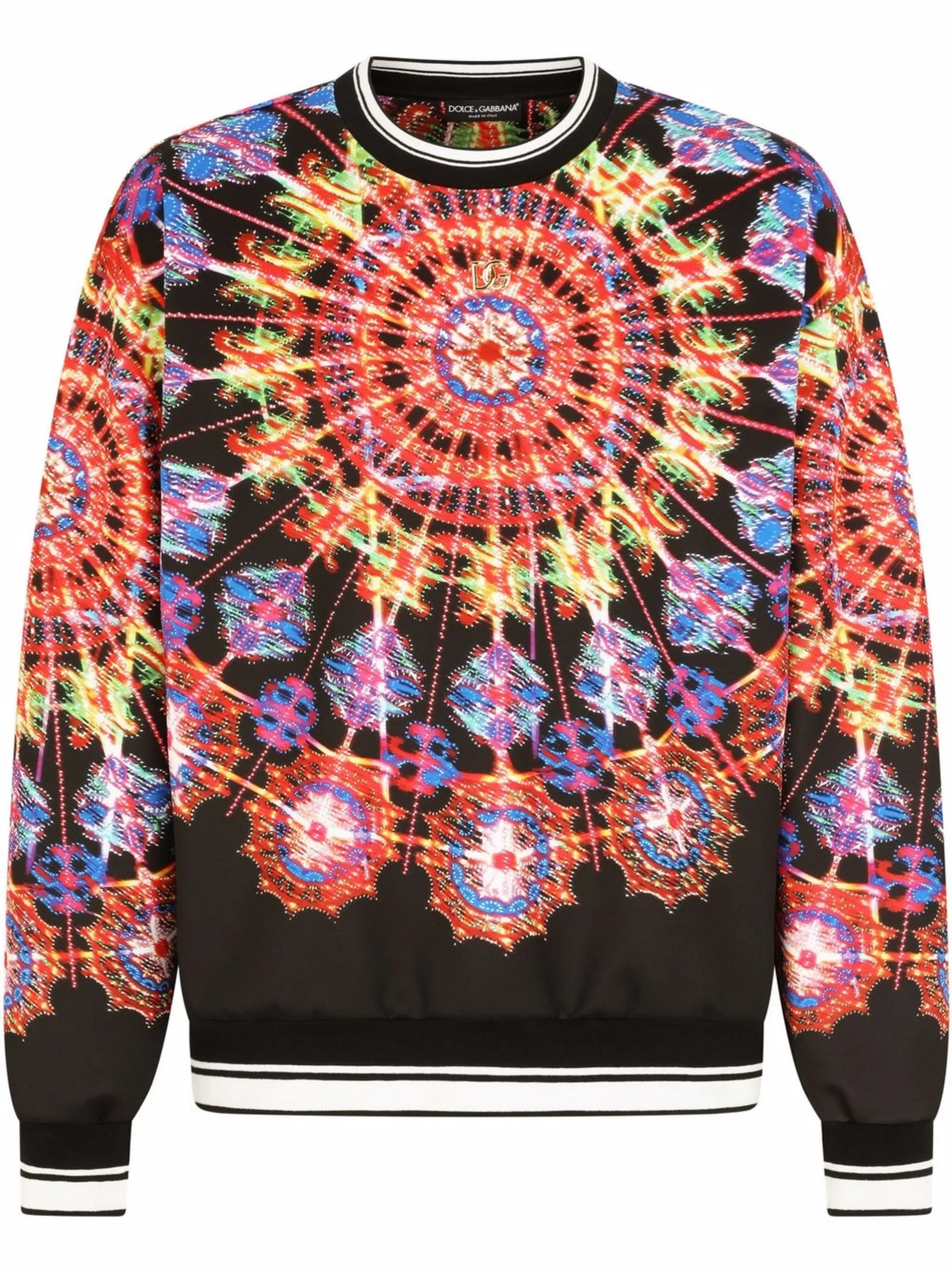 Illumination-print technical jersey sweatshirt