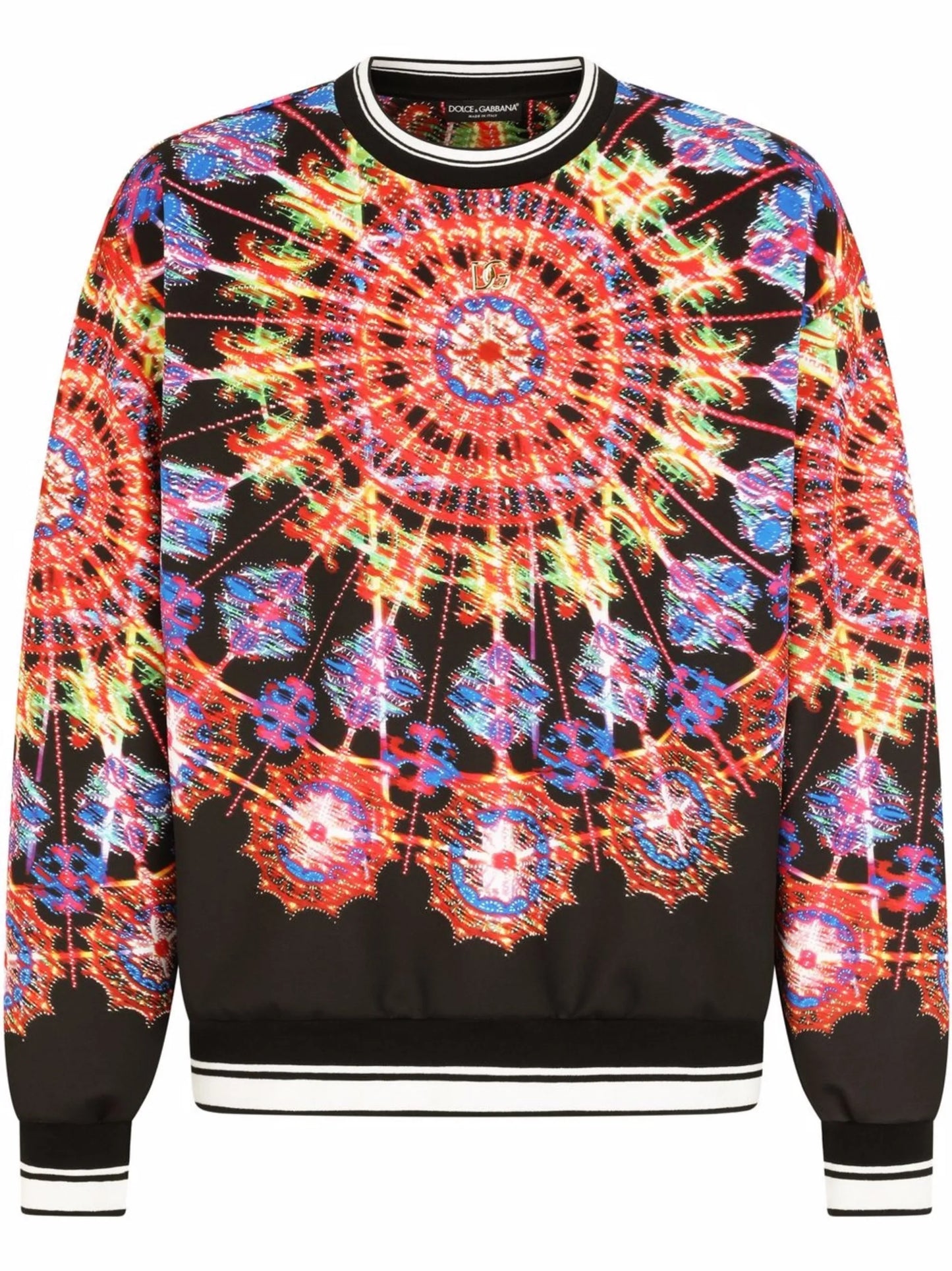 Illumination-print technical jersey sweatshirt
