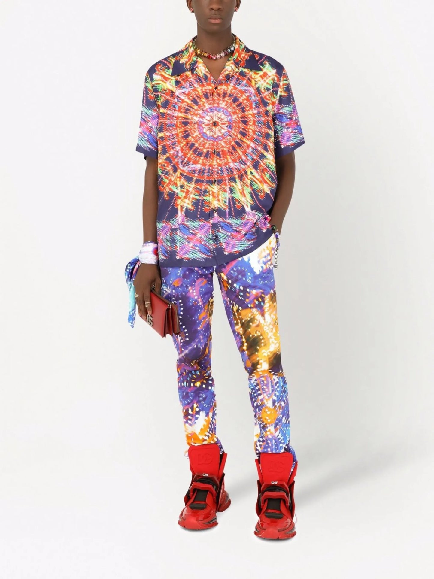luminaire-print tailored trousers