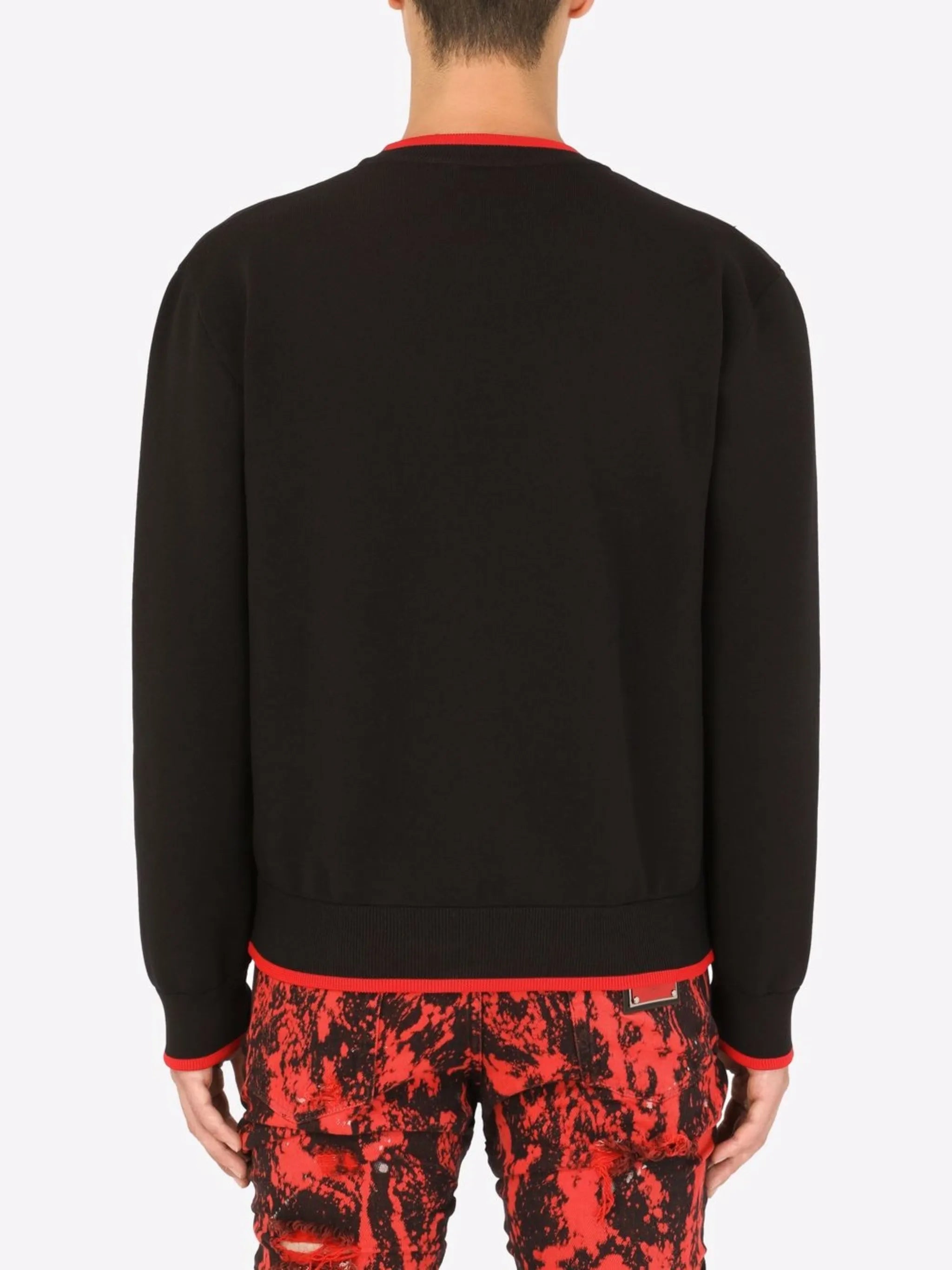 logo-print contrasting-trim jumper