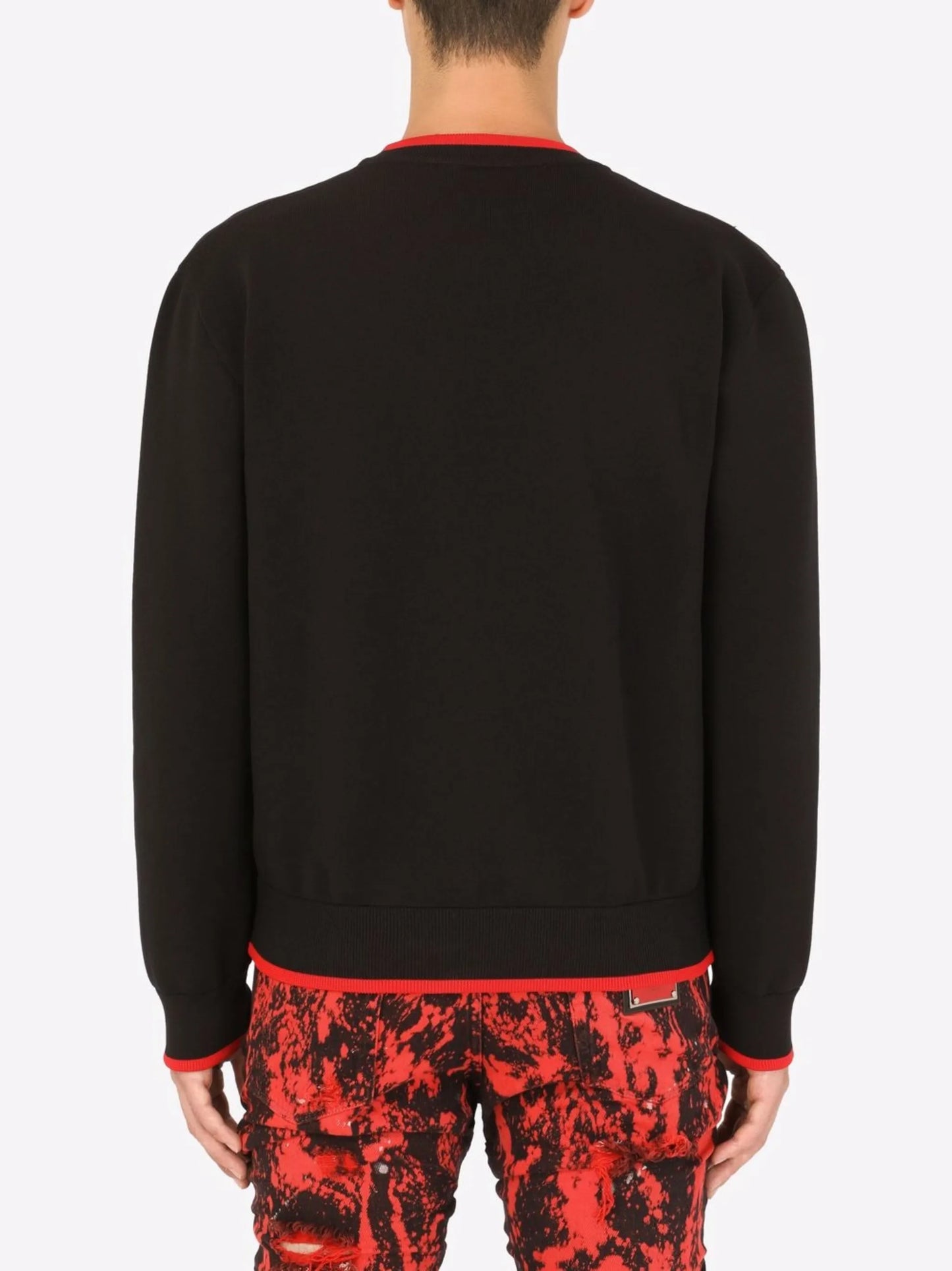 logo-print contrasting-trim jumper