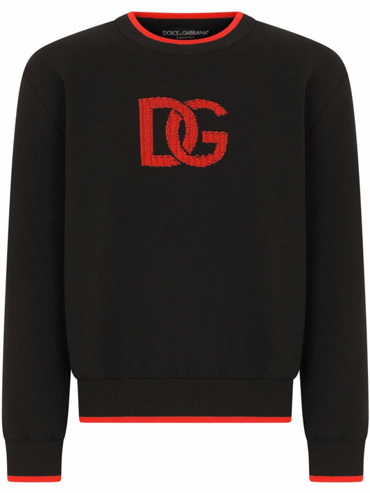 logo-print contrasting-trim jumper