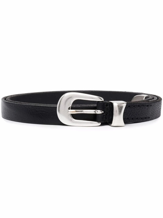 leather metal-tip belt