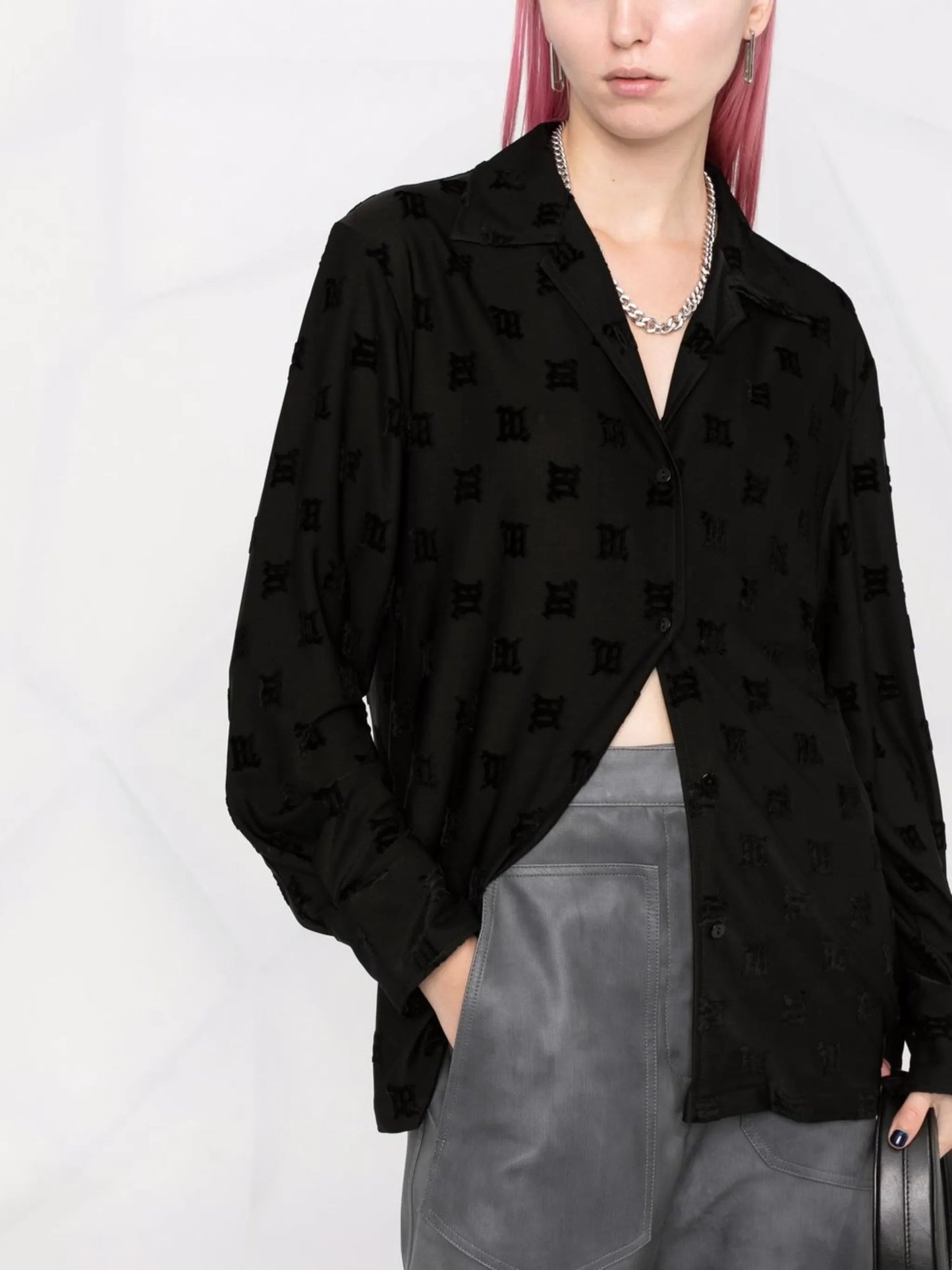 all-over logo print shirt