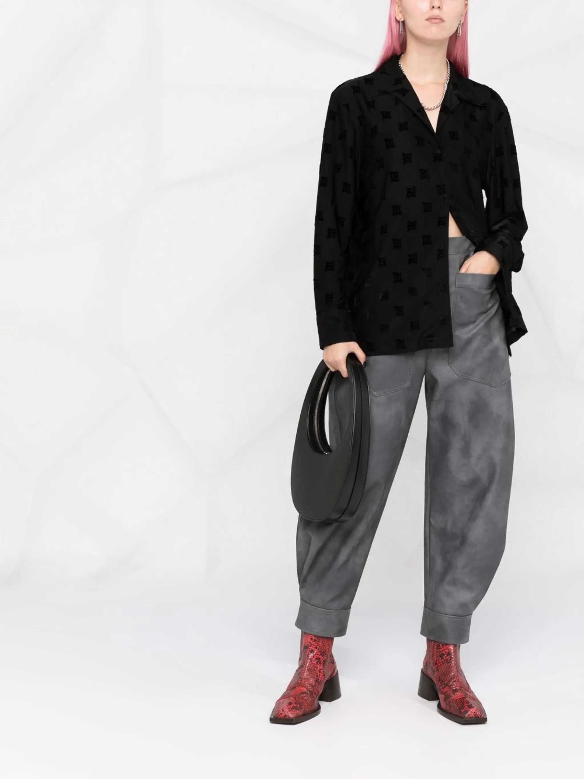 all-over logo print shirt