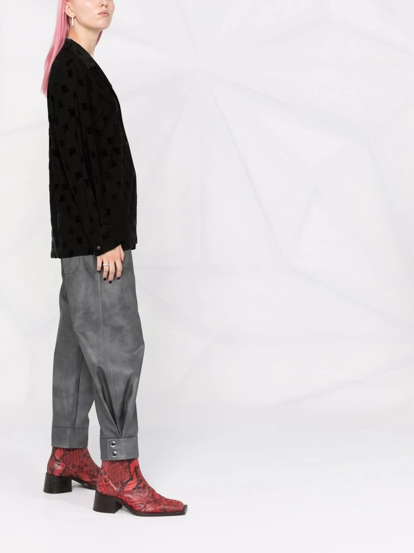 all-over logo print shirt