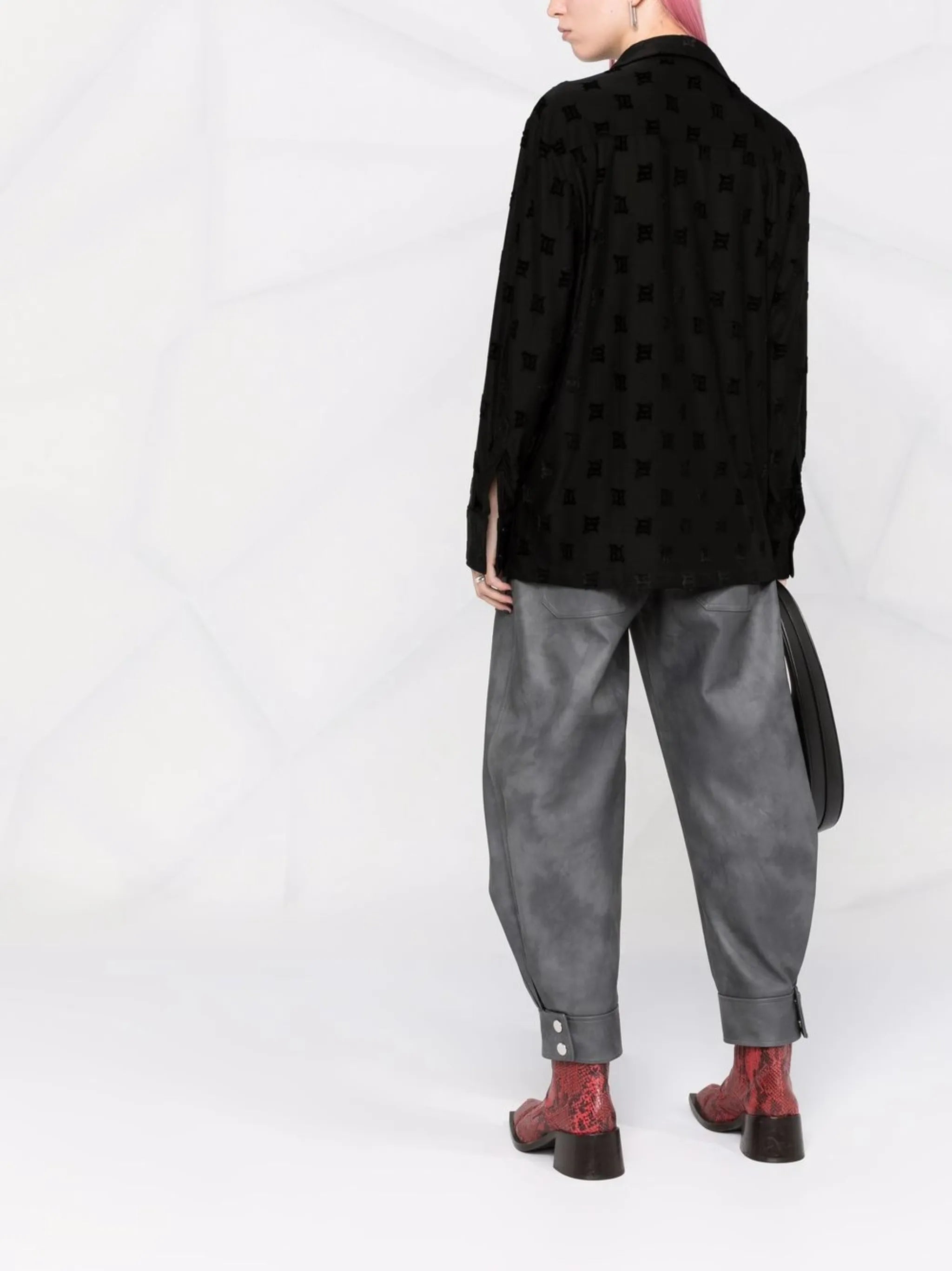 all-over logo print shirt