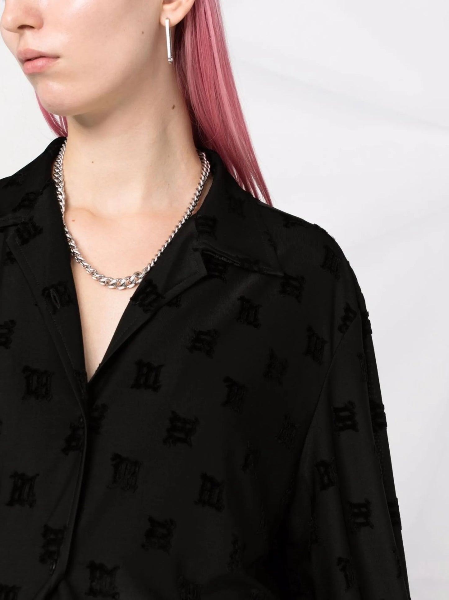 all-over logo print shirt