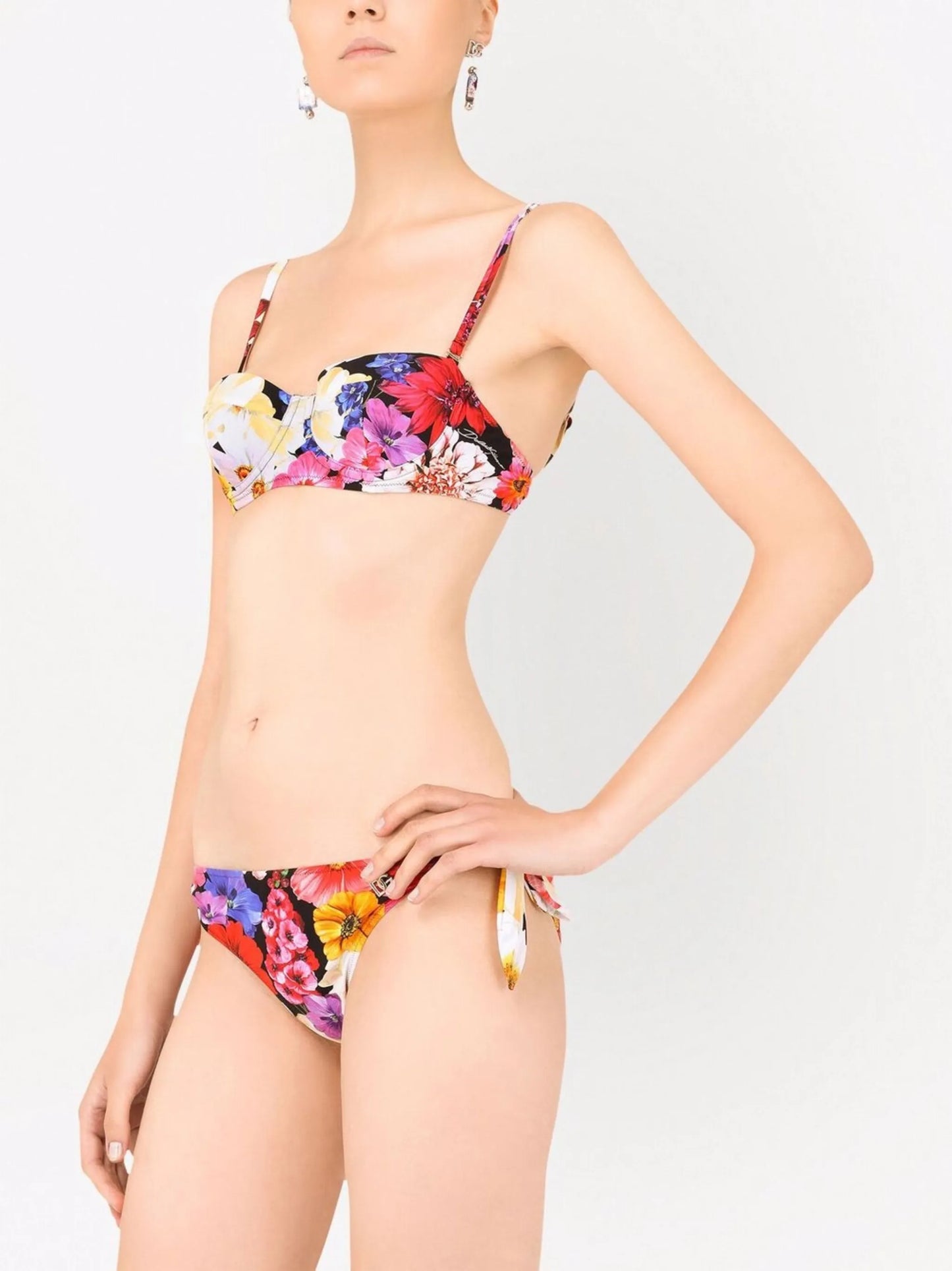 floral-print balconette bikini