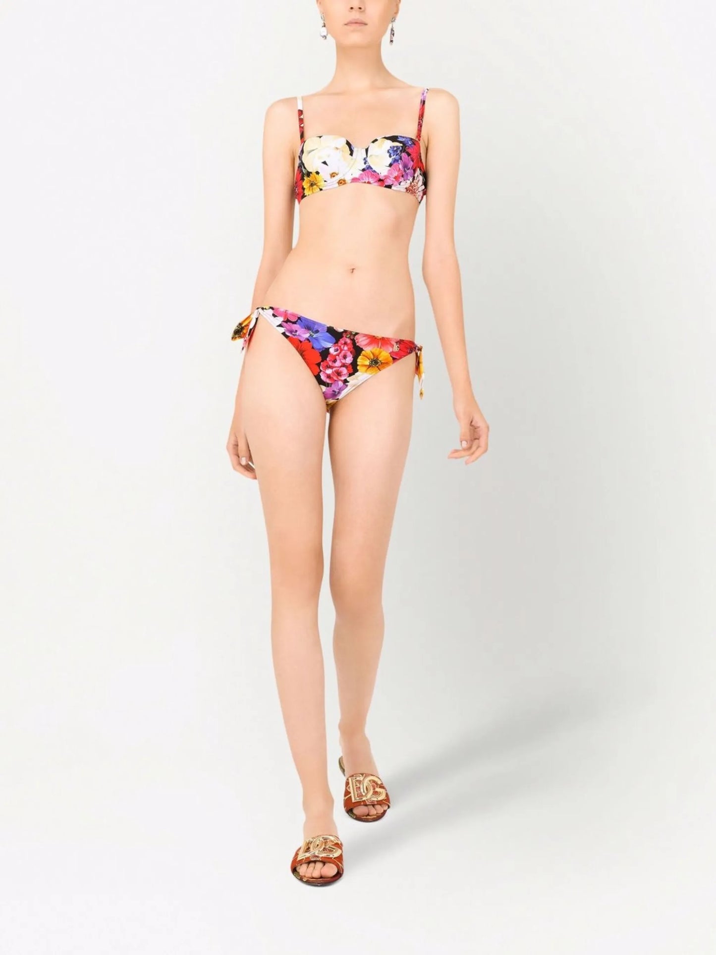floral-print balconette bikini