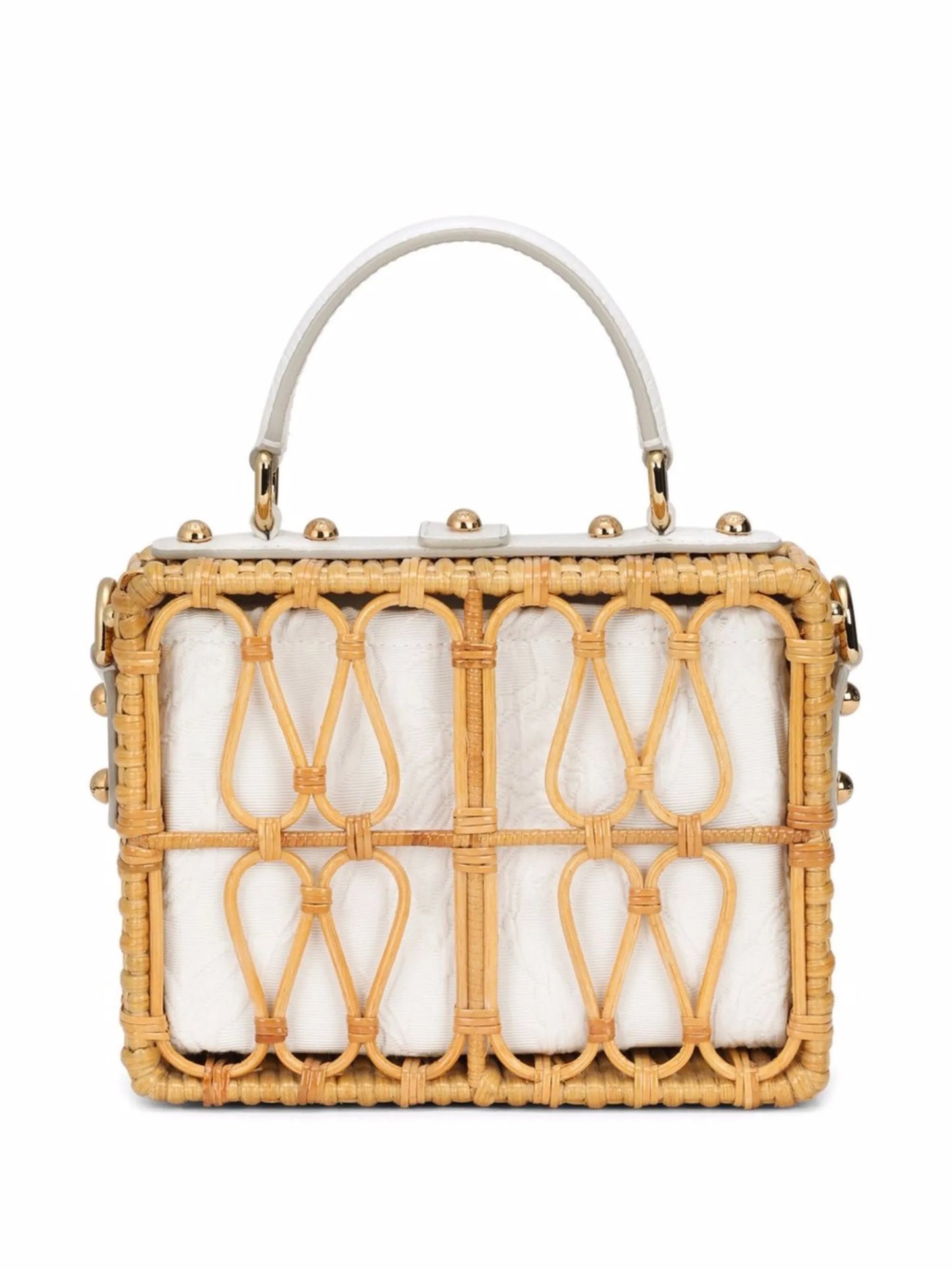 Dolce Box wicker top-handle bag
