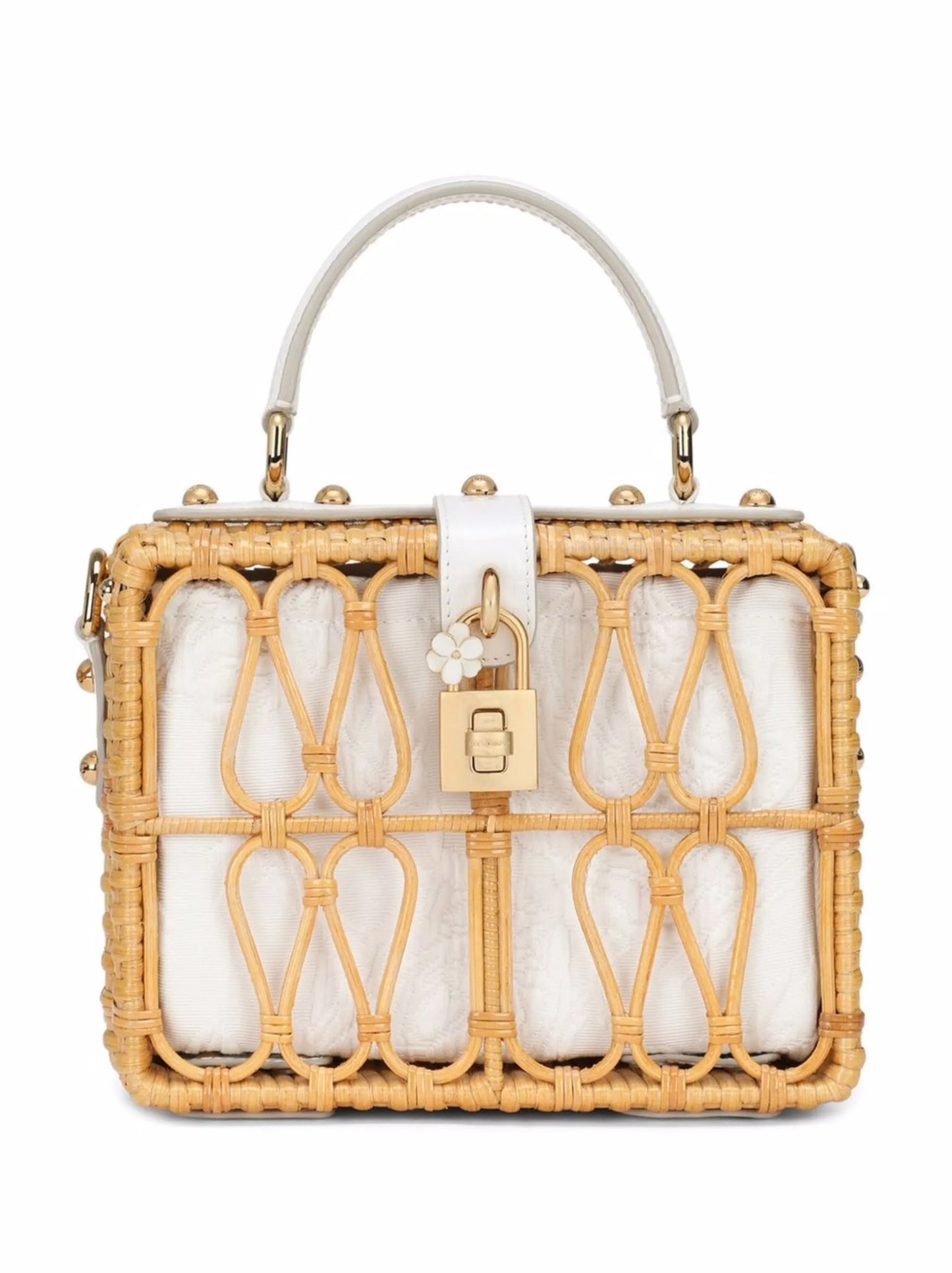 Dolce Box wicker top-handle bag