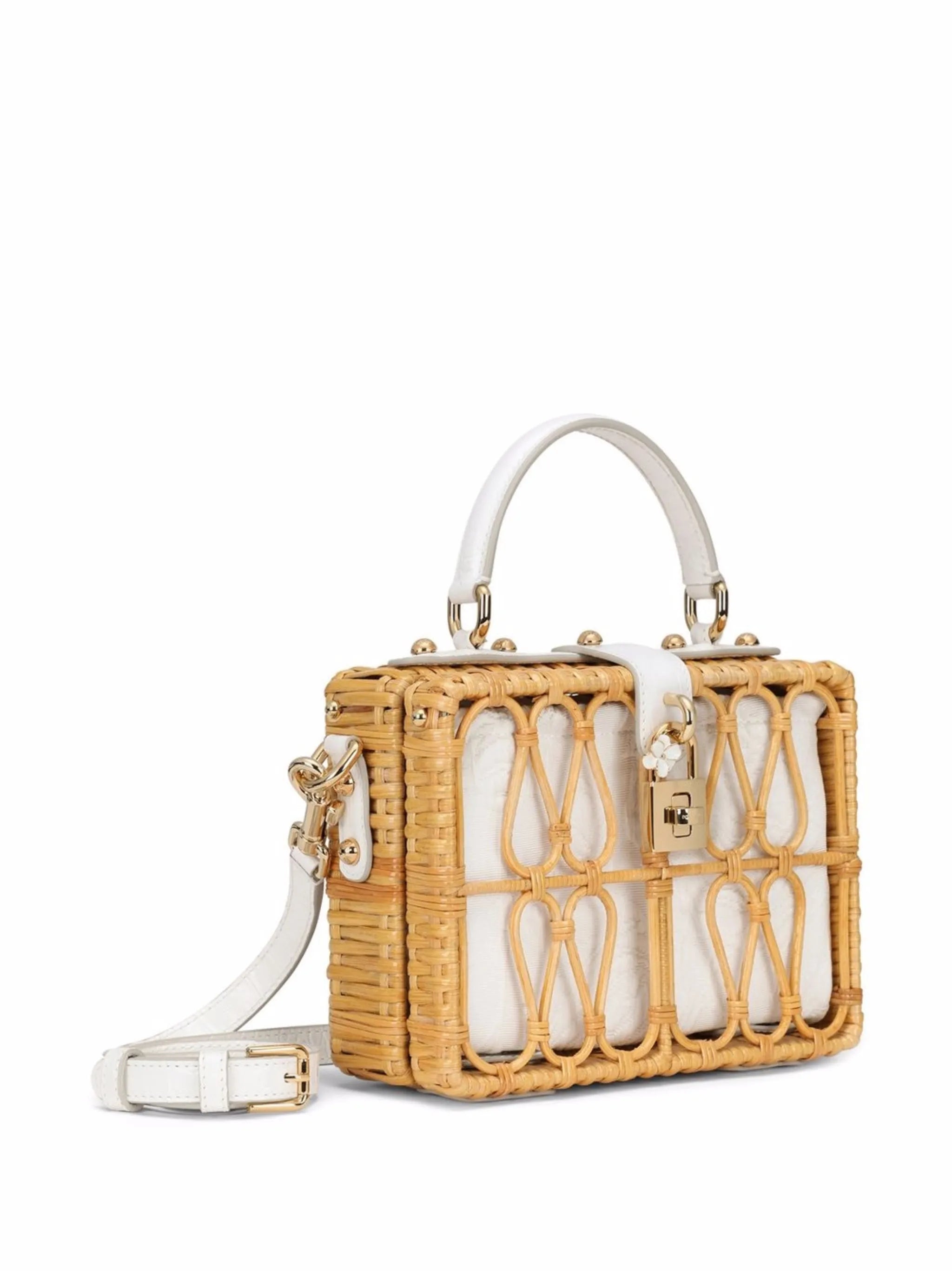 Dolce Box wicker top-handle bag