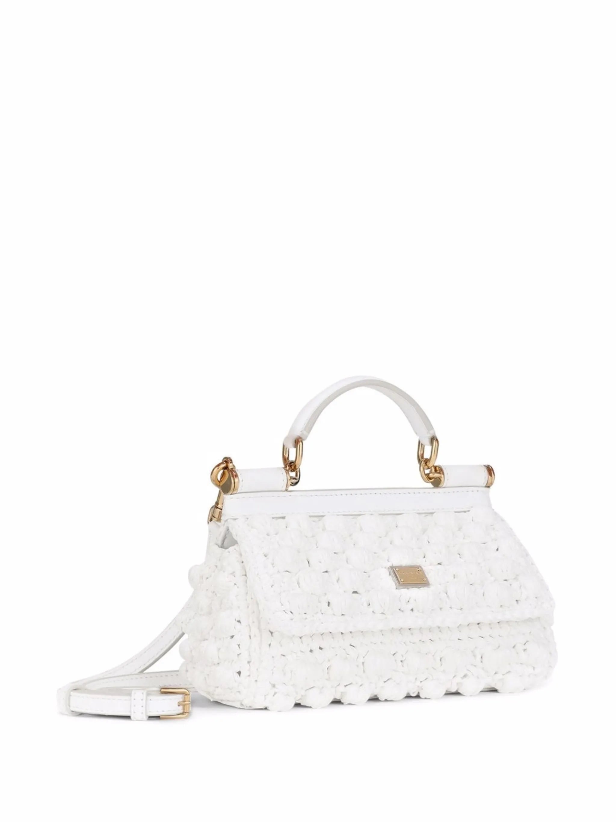 small Sicily raffia top-handle bag