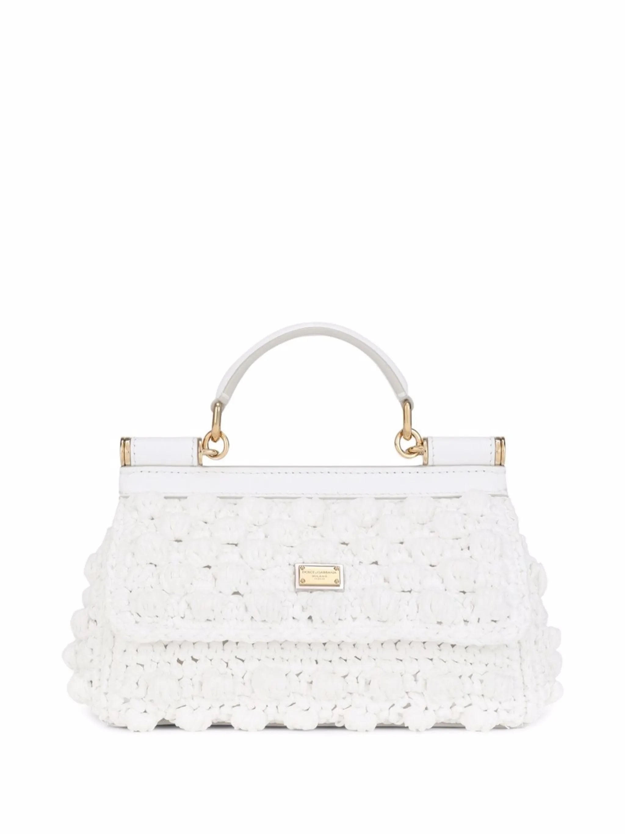 small Sicily raffia top-handle bag