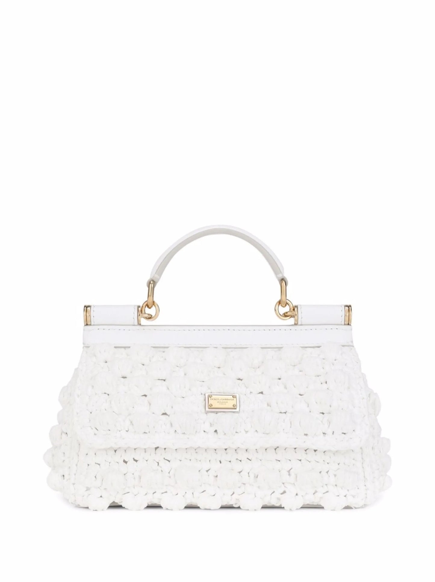 small Sicily raffia top-handle bag