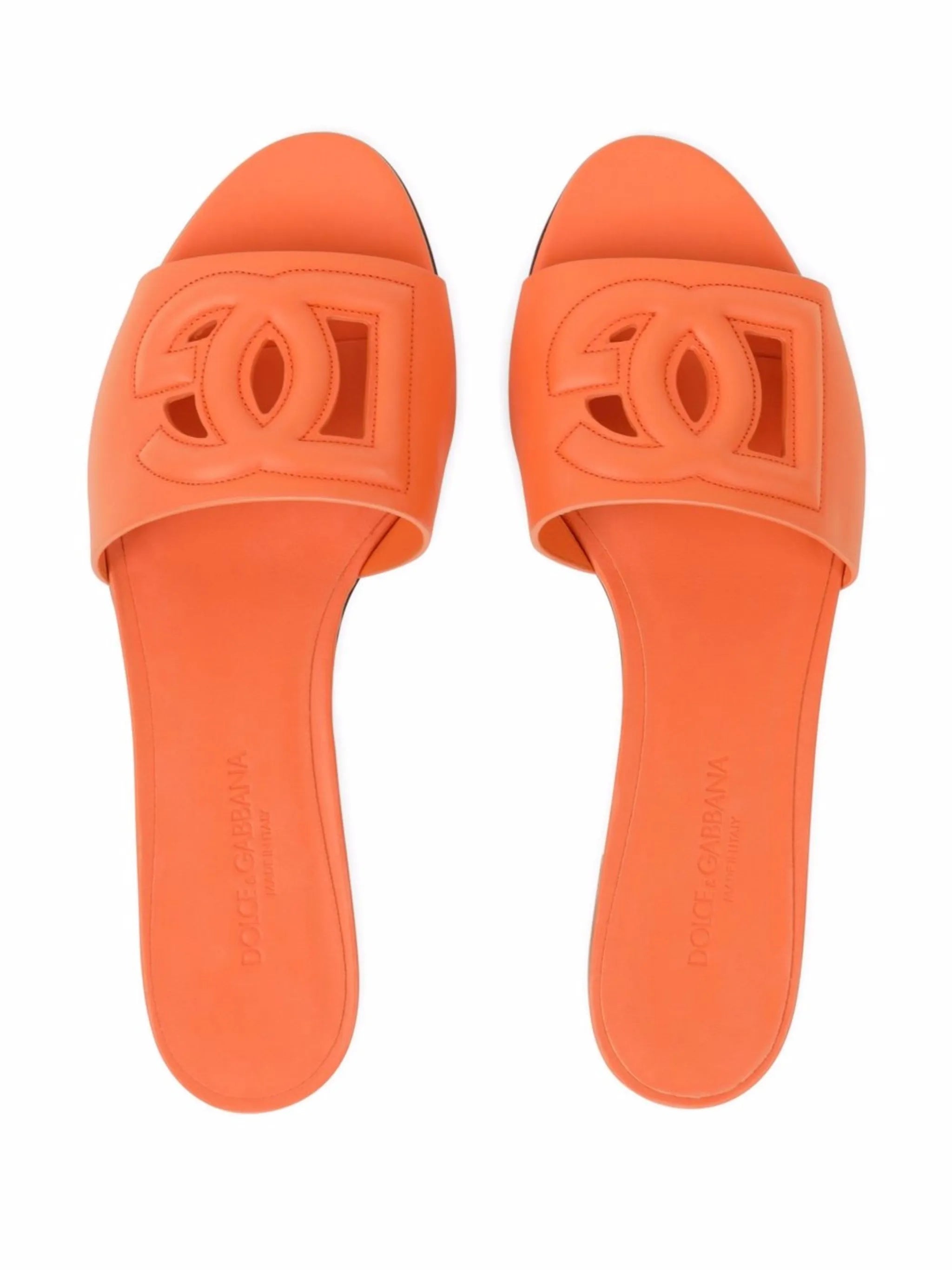 logo-strap leather sandals