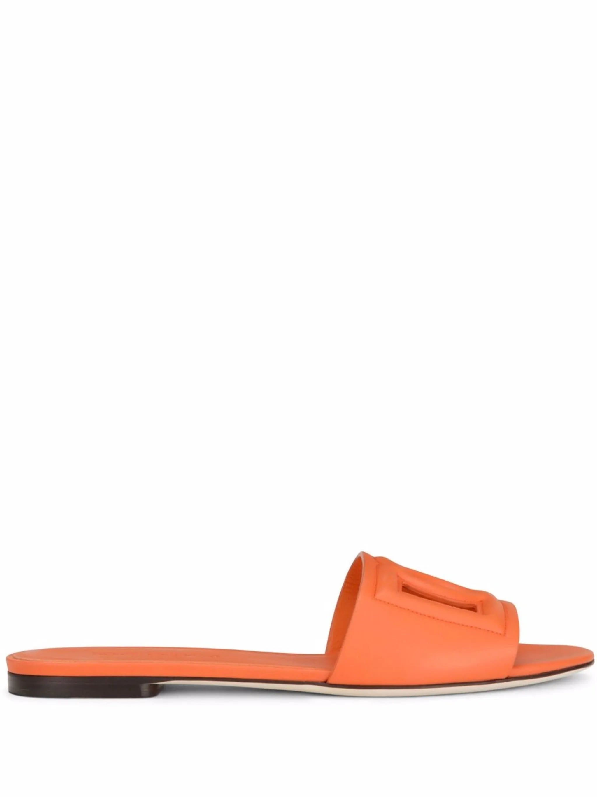 logo-strap leather sandals
