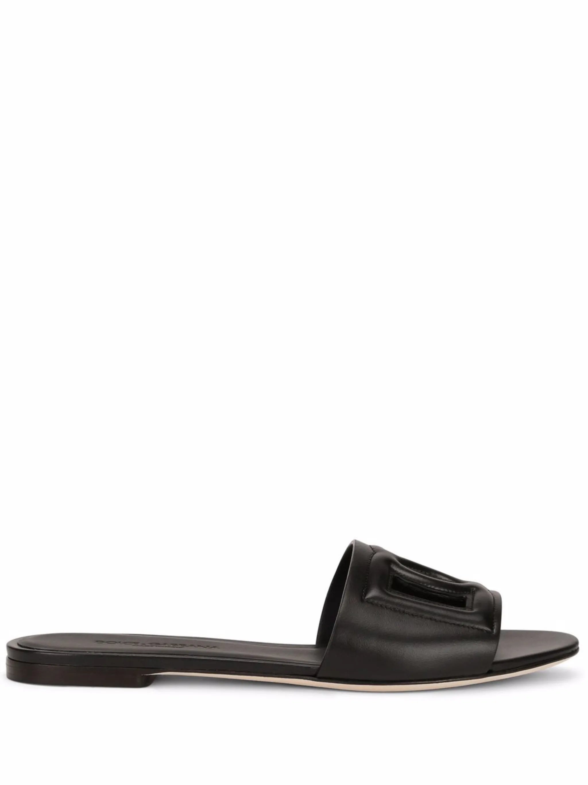 calfskin sliders with DG logo