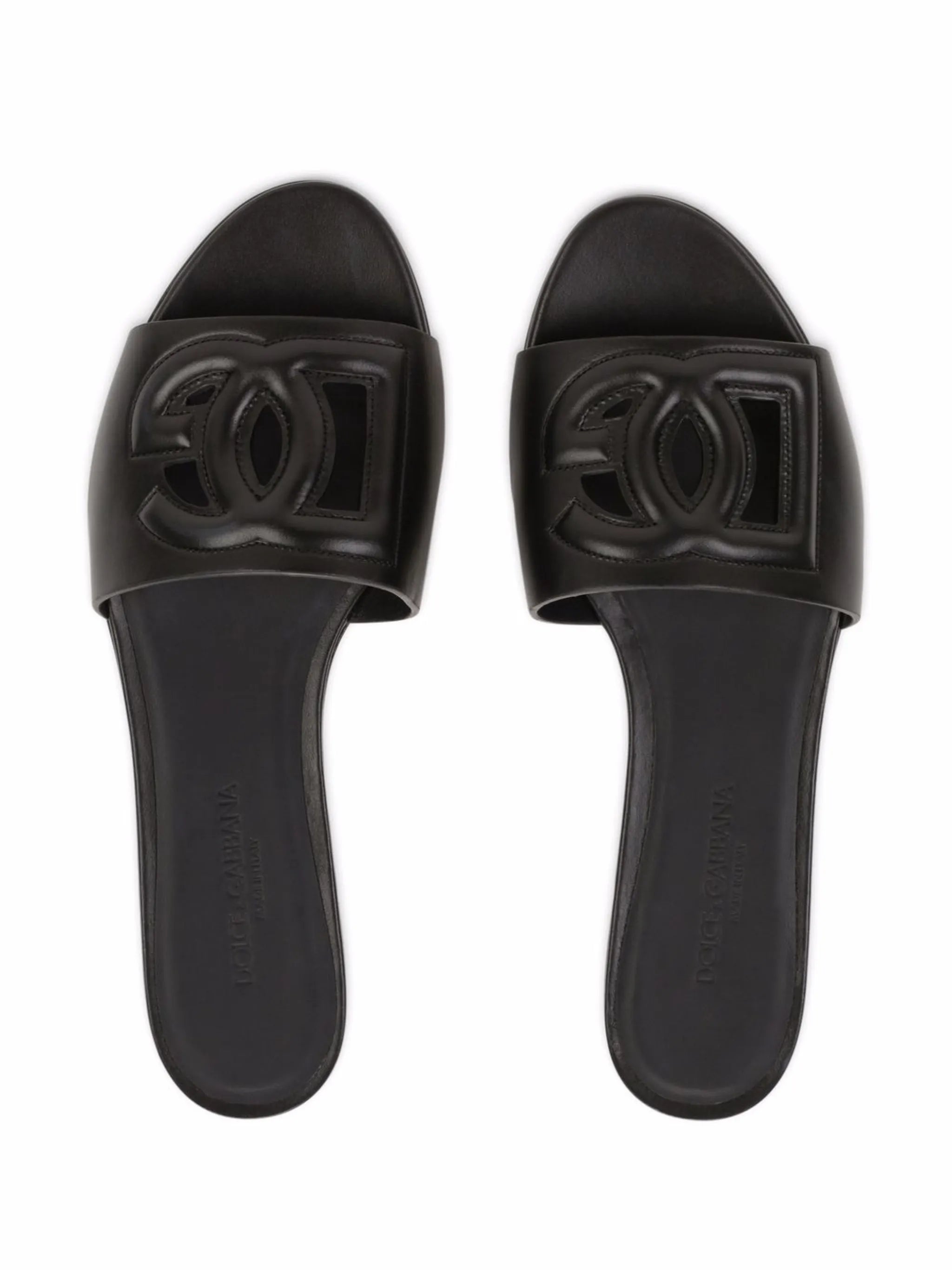 calfskin sliders with DG logo