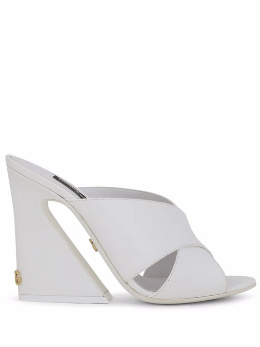 tapered-heel leather sandals