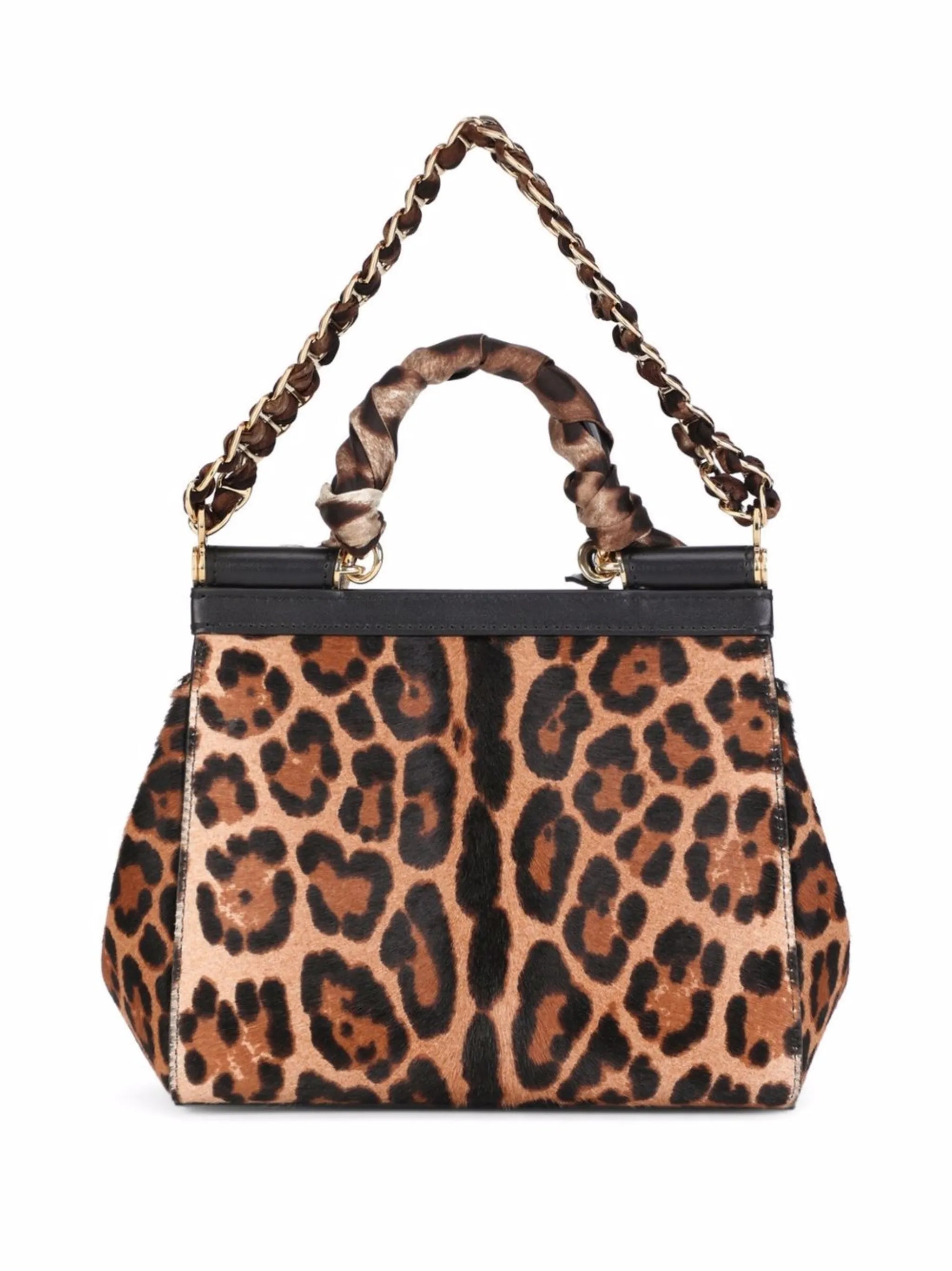medium Sicily leopard-print top-handle bag