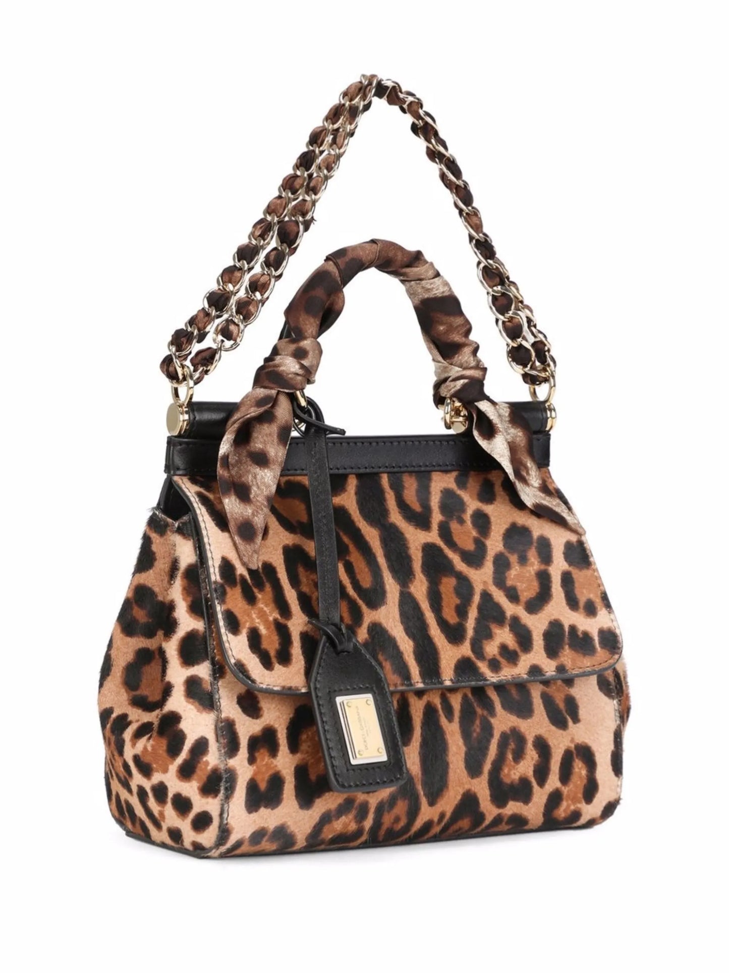 medium Sicily leopard-print top-handle bag