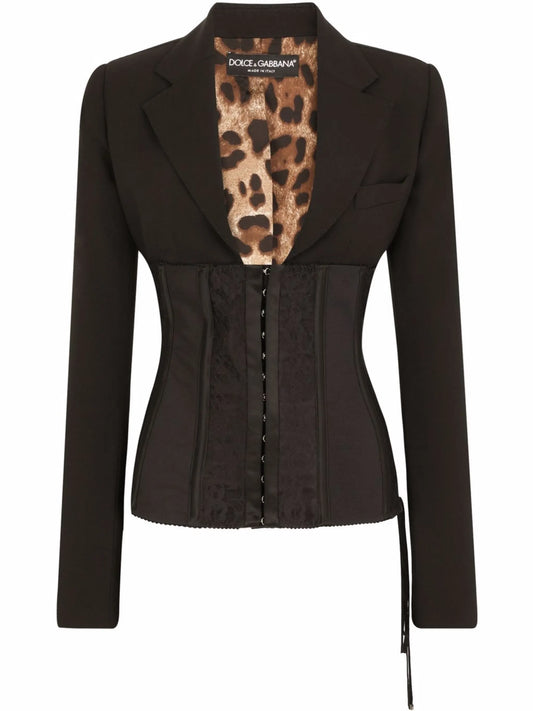 lace-up bustier jacket