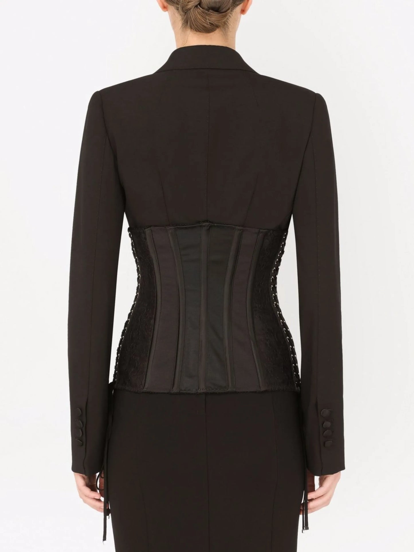 lace-up bustier jacket