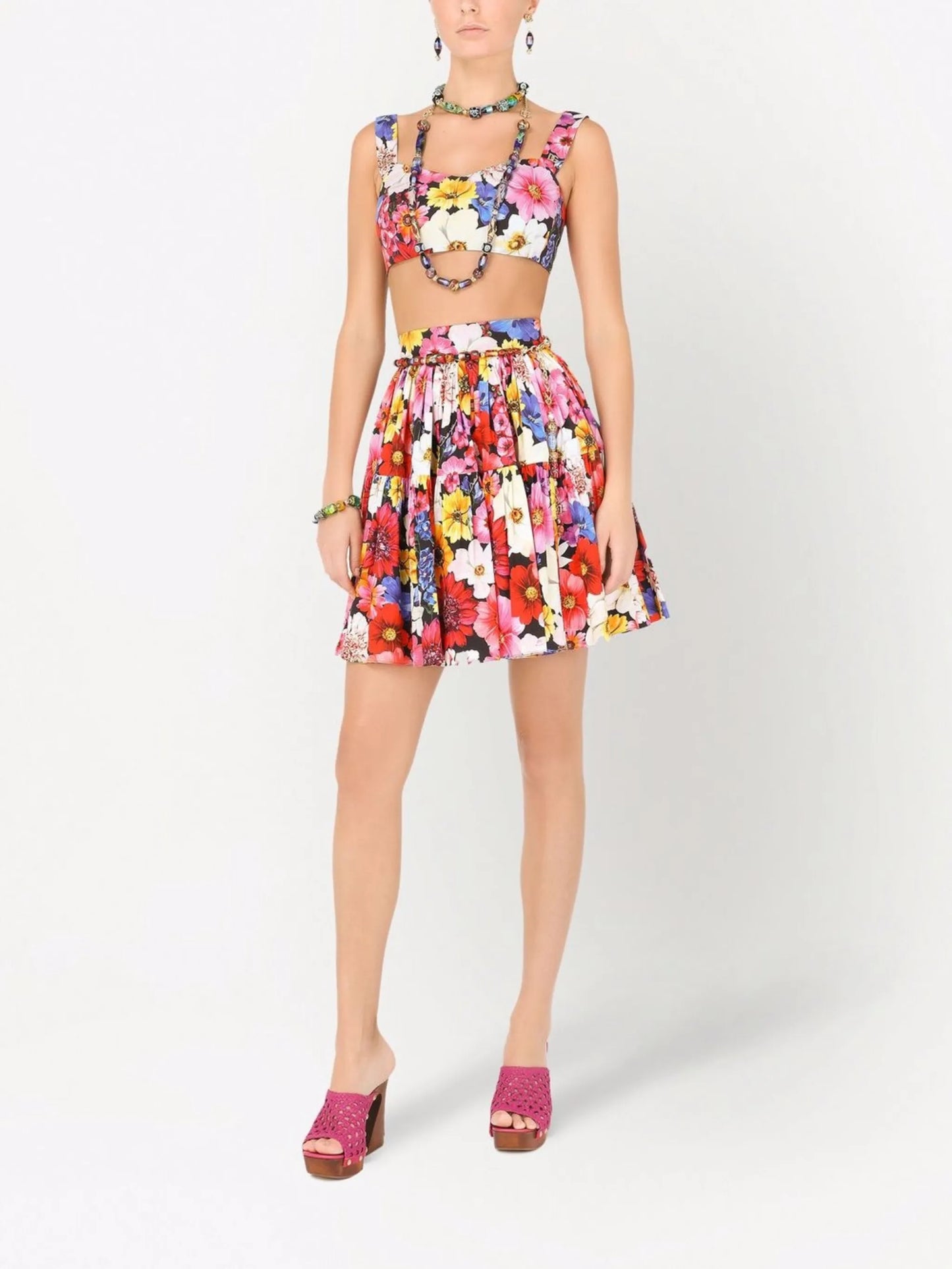 floral pleated skirt