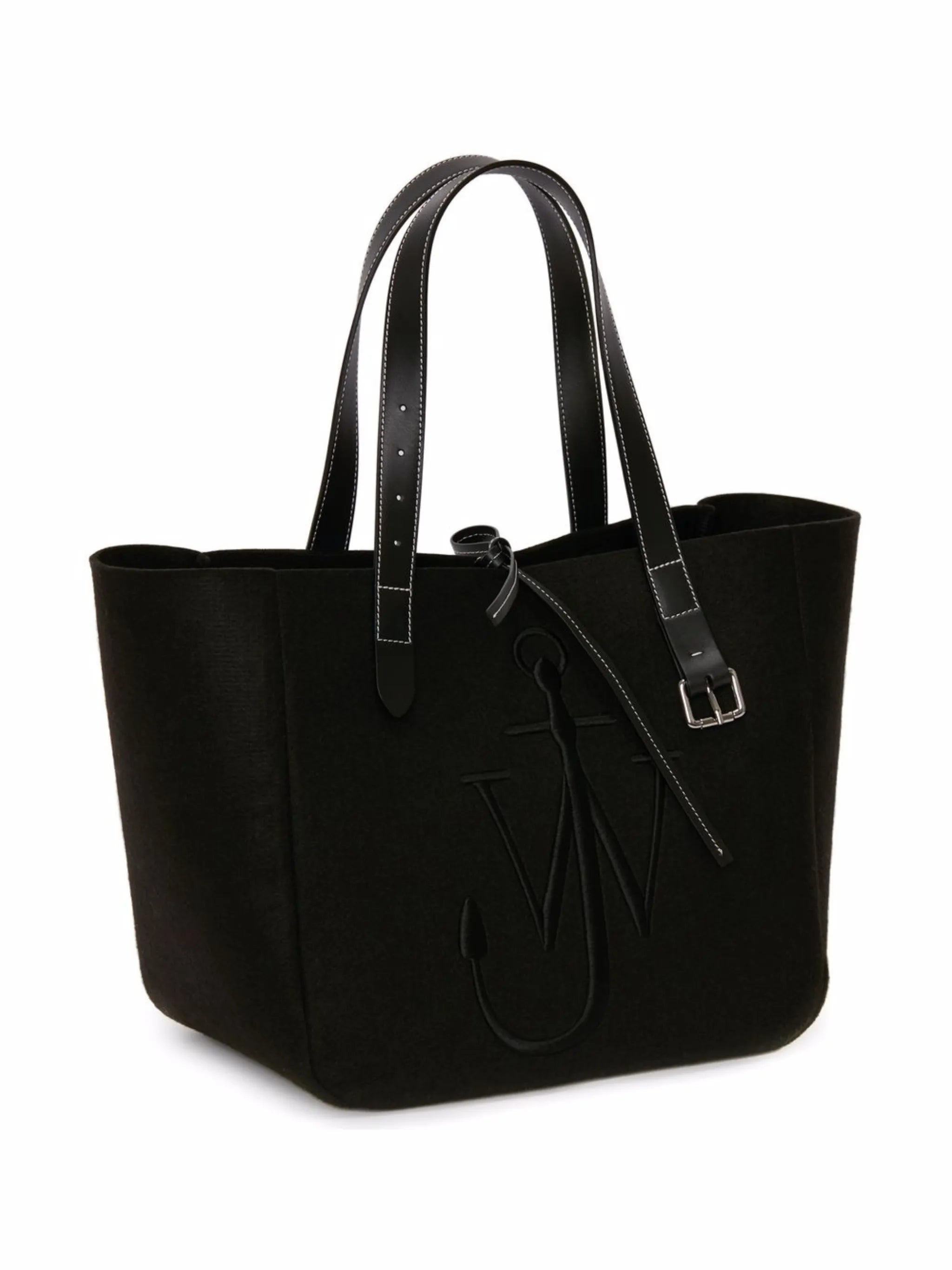 Belt embroidered logo tote bag