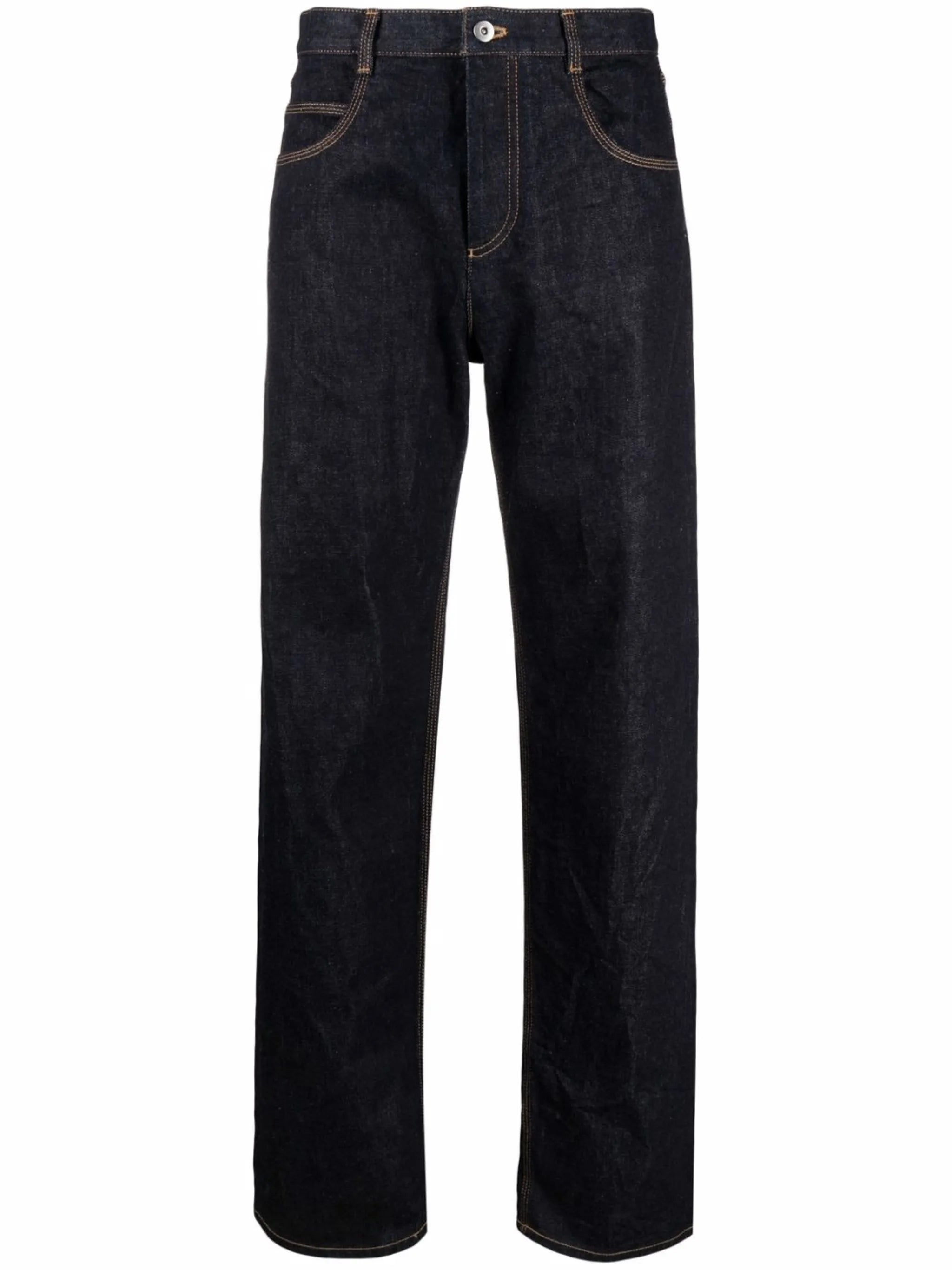 high-rise straight-leg jeans
