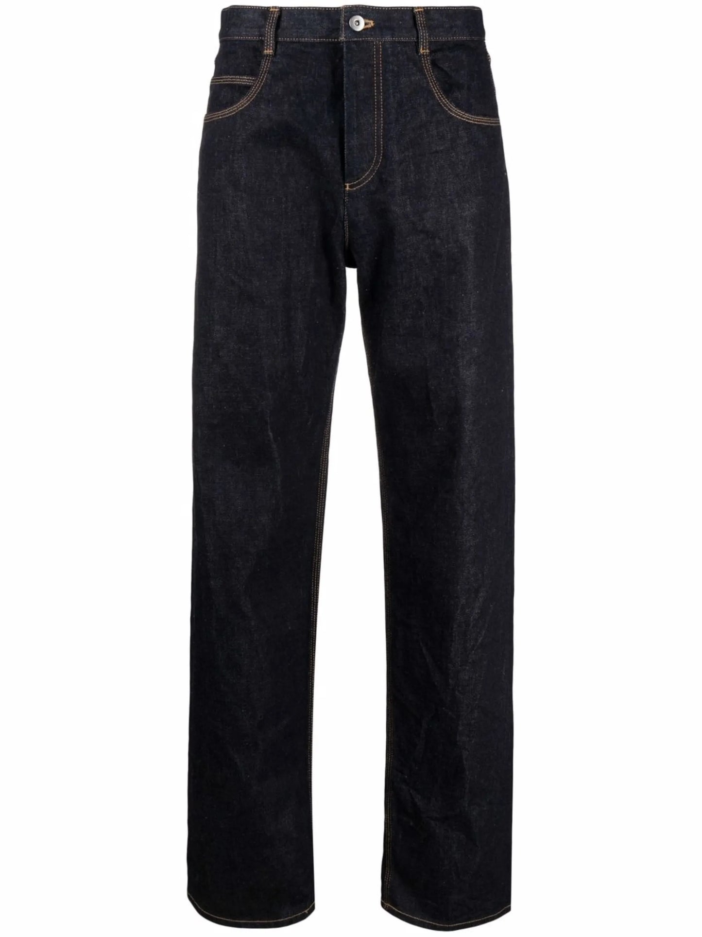 high-rise straight-leg jeans