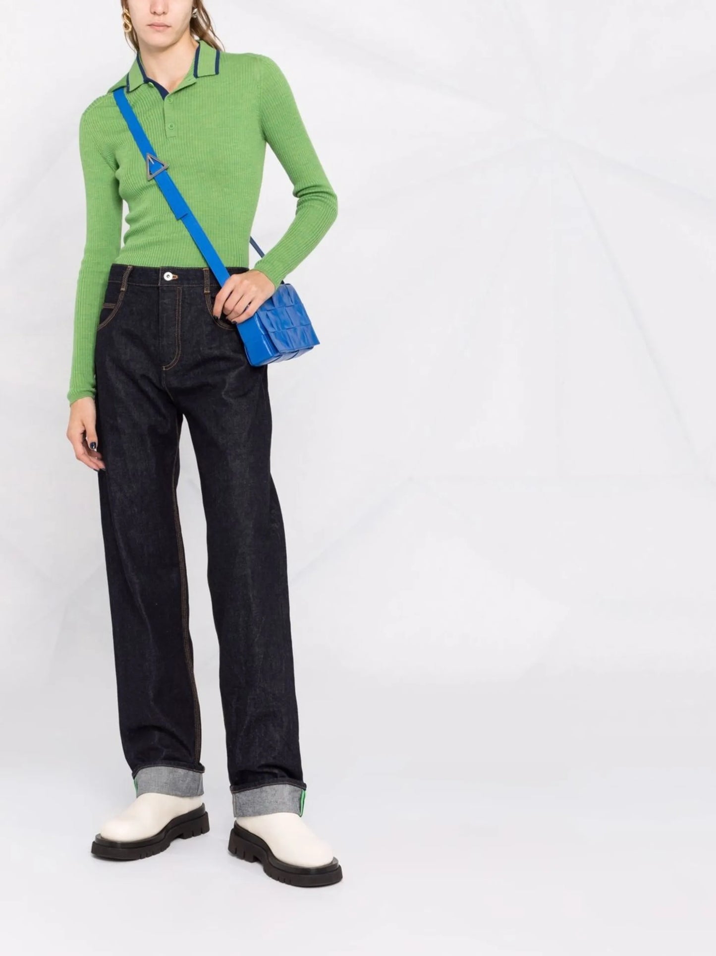 high-rise straight-leg jeans