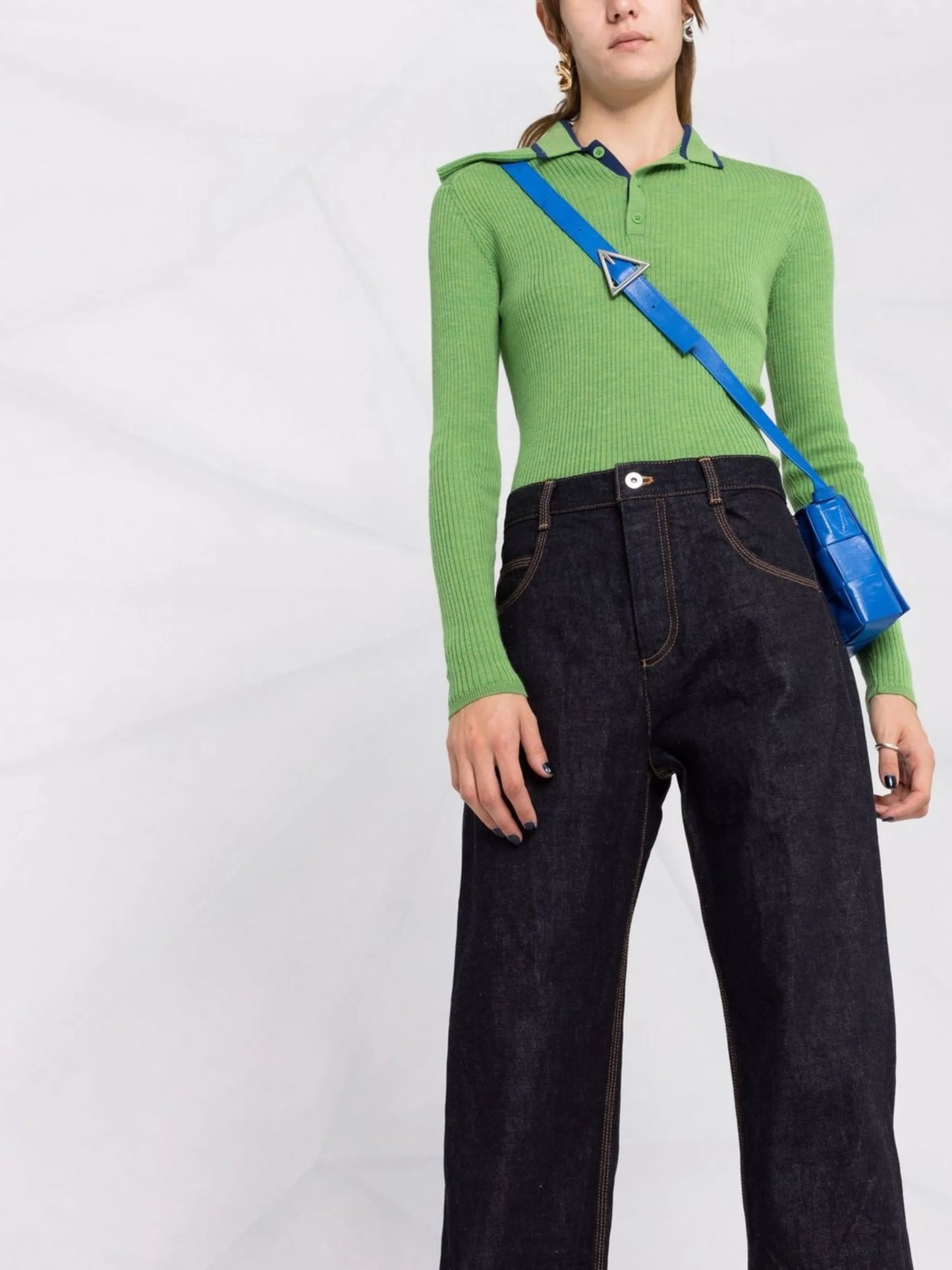 high-rise straight-leg jeans