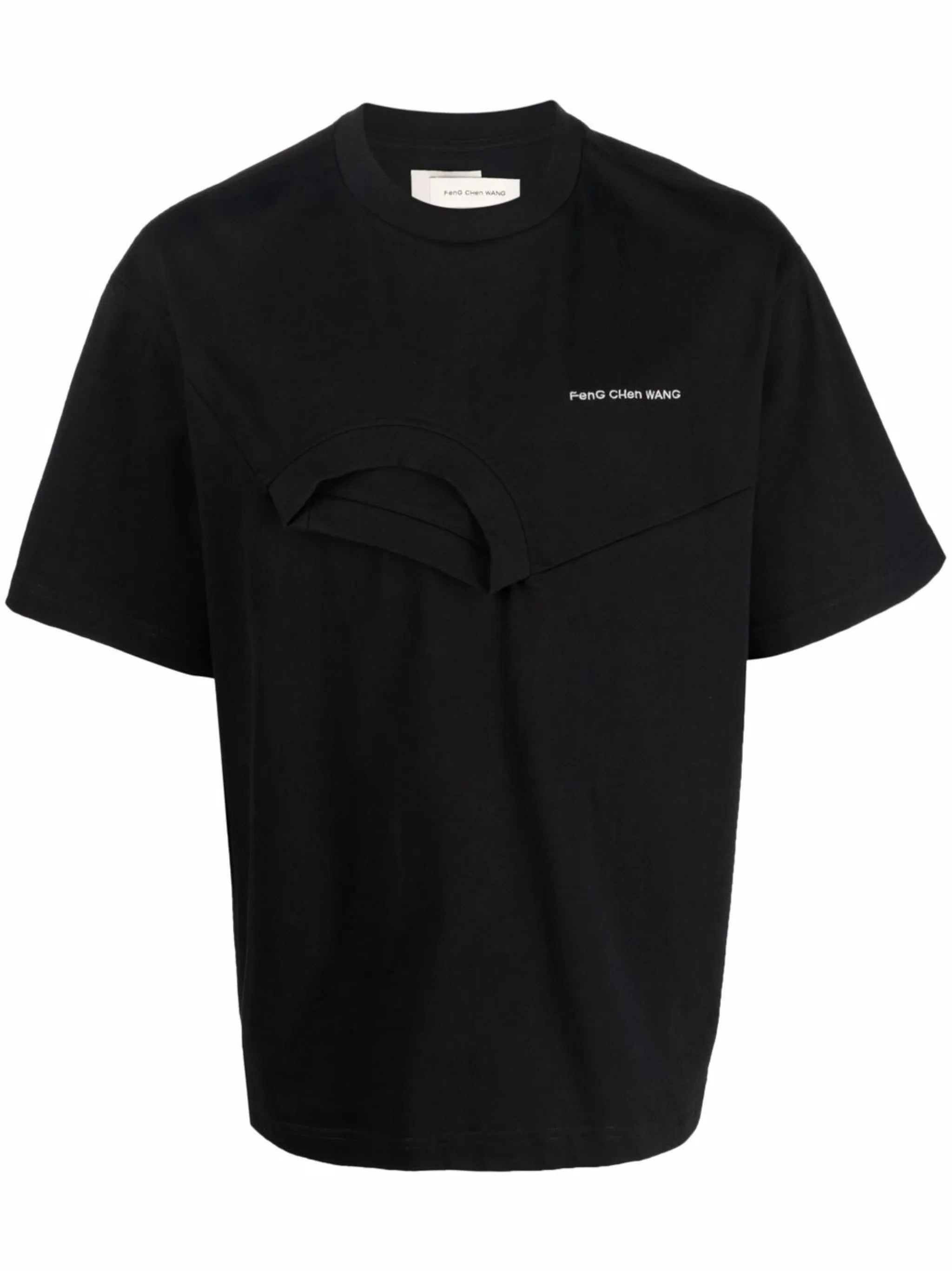 layered embroidered logo T-shirt
