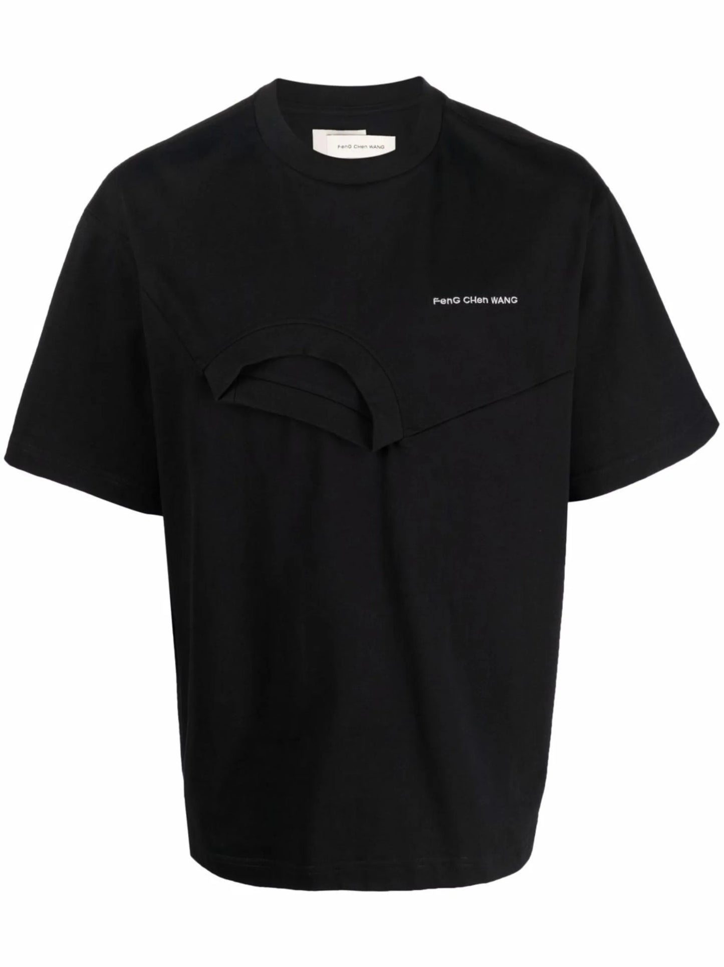layered embroidered logo T-shirt