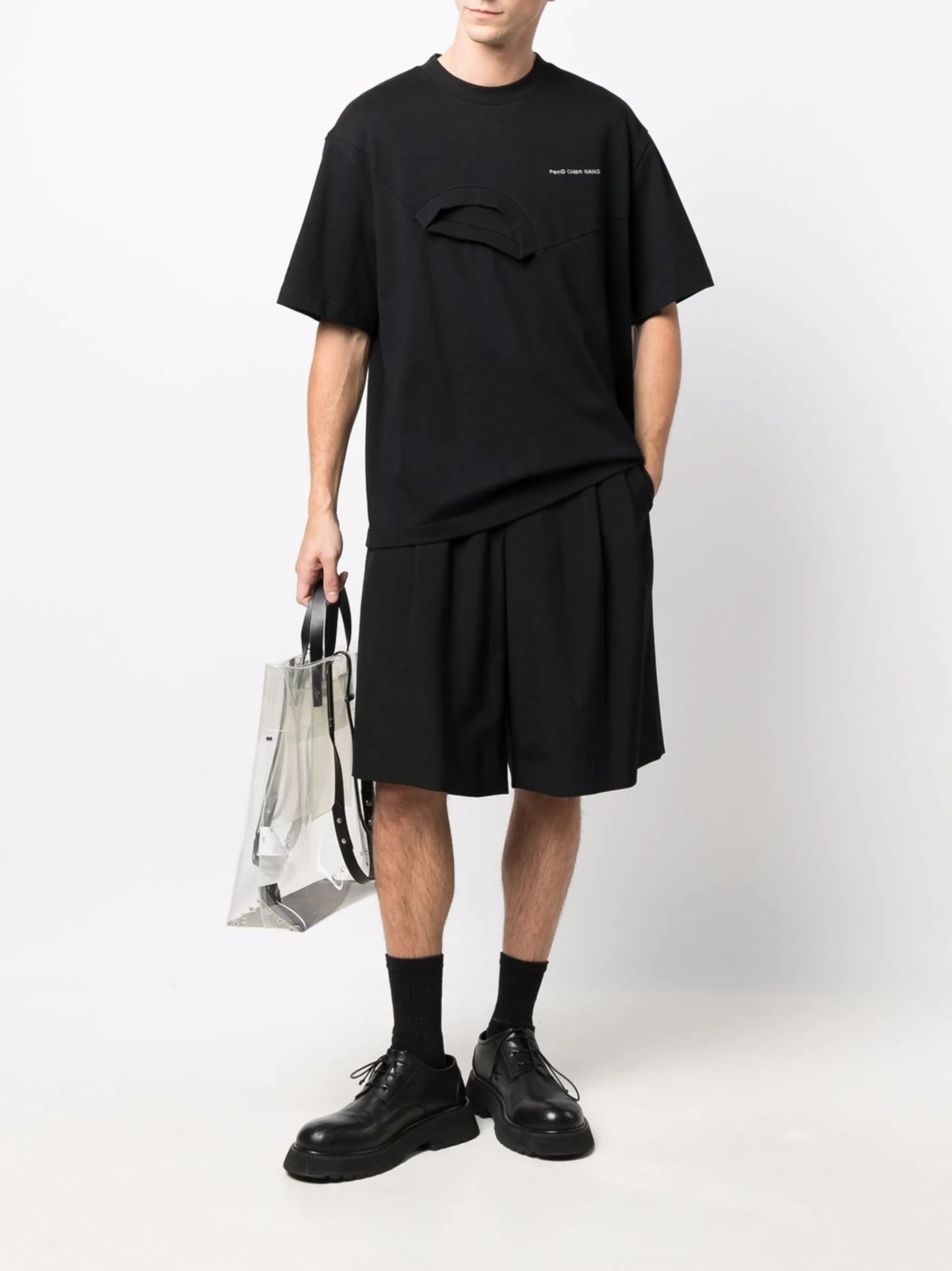 layered embroidered logo T-shirt