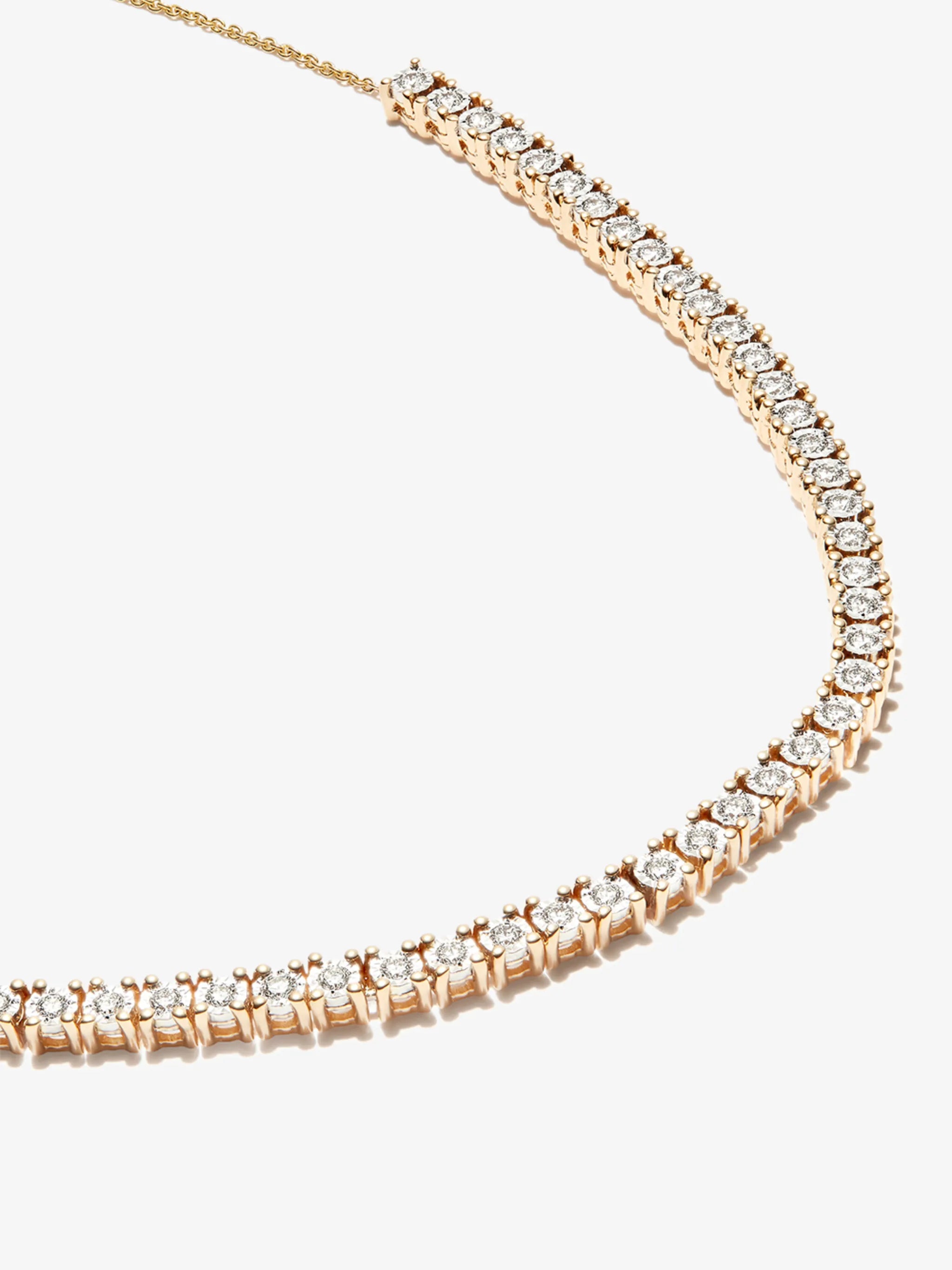 14kt yellow gold Ava Bea diamond tennis necklace