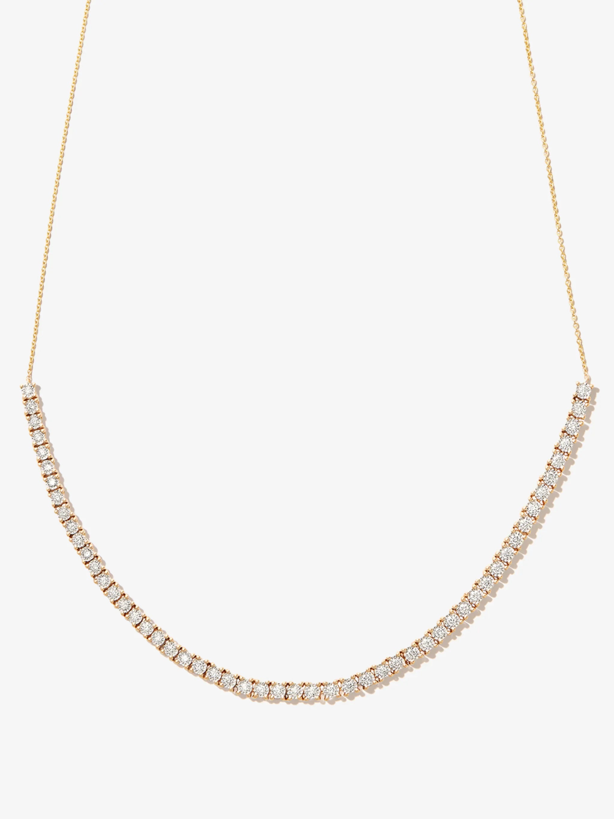 14kt yellow gold Ava Bea diamond tennis necklace