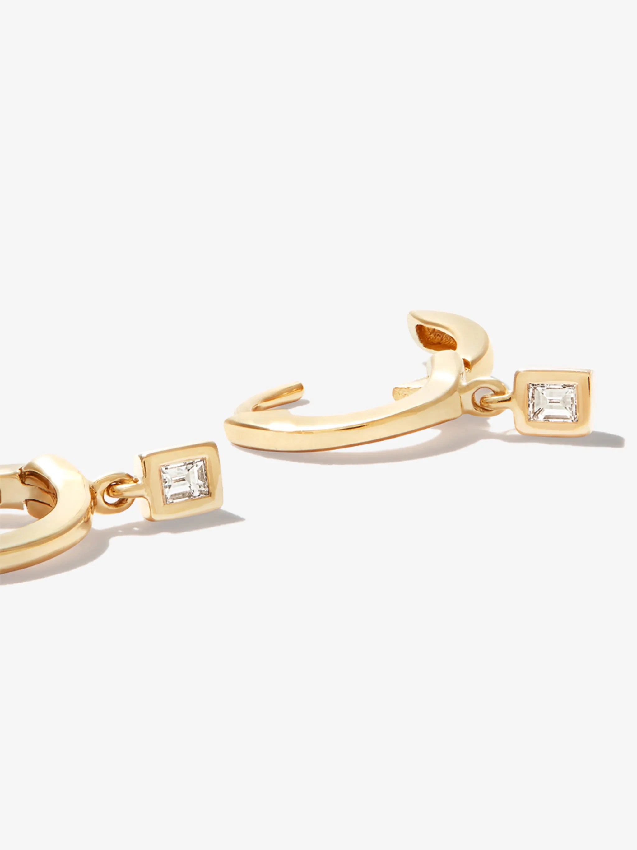 14kt yellow gold Sadie diamond huggie drop earrings