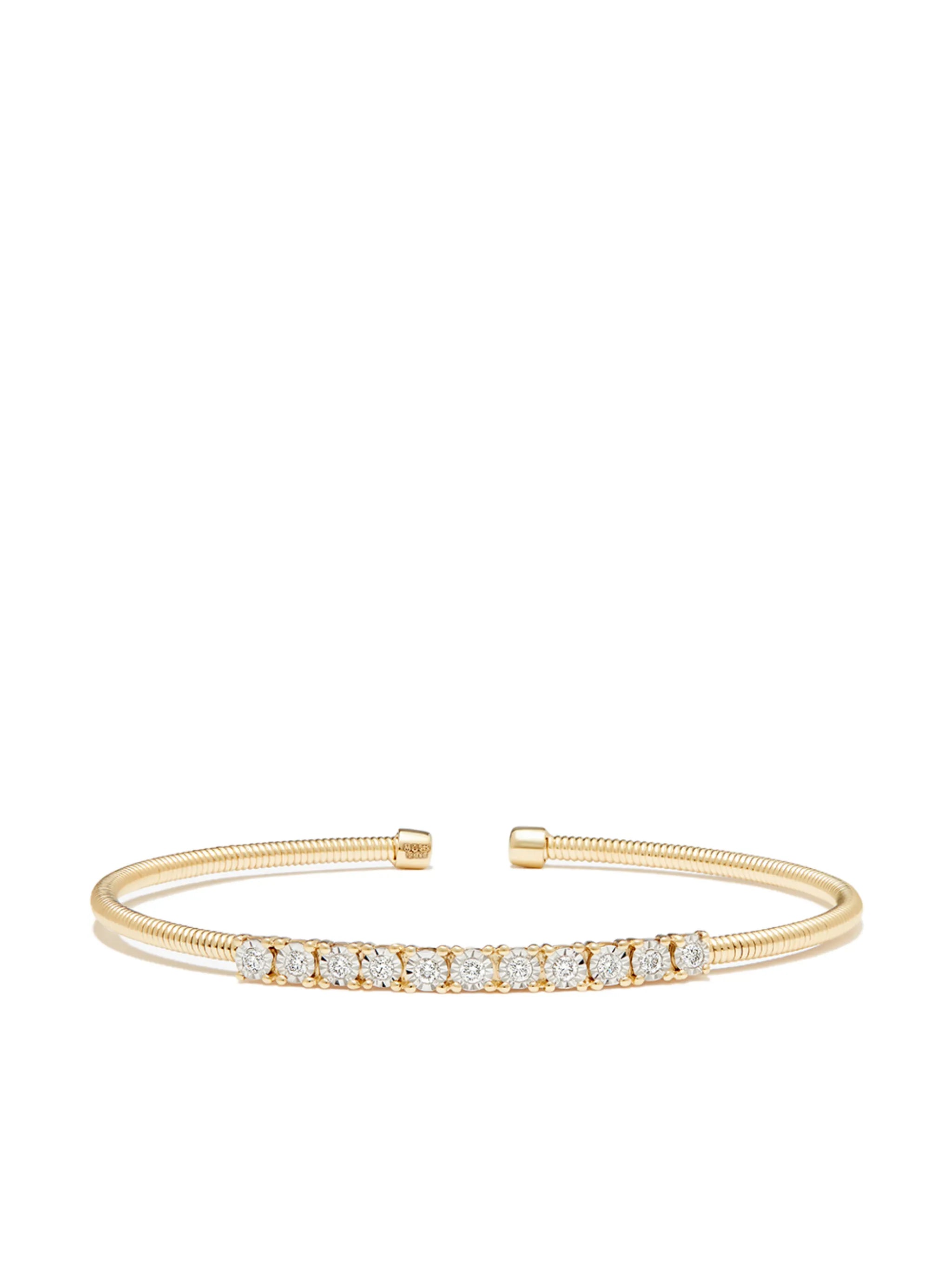14kt yellow gold Bea diamond cuff